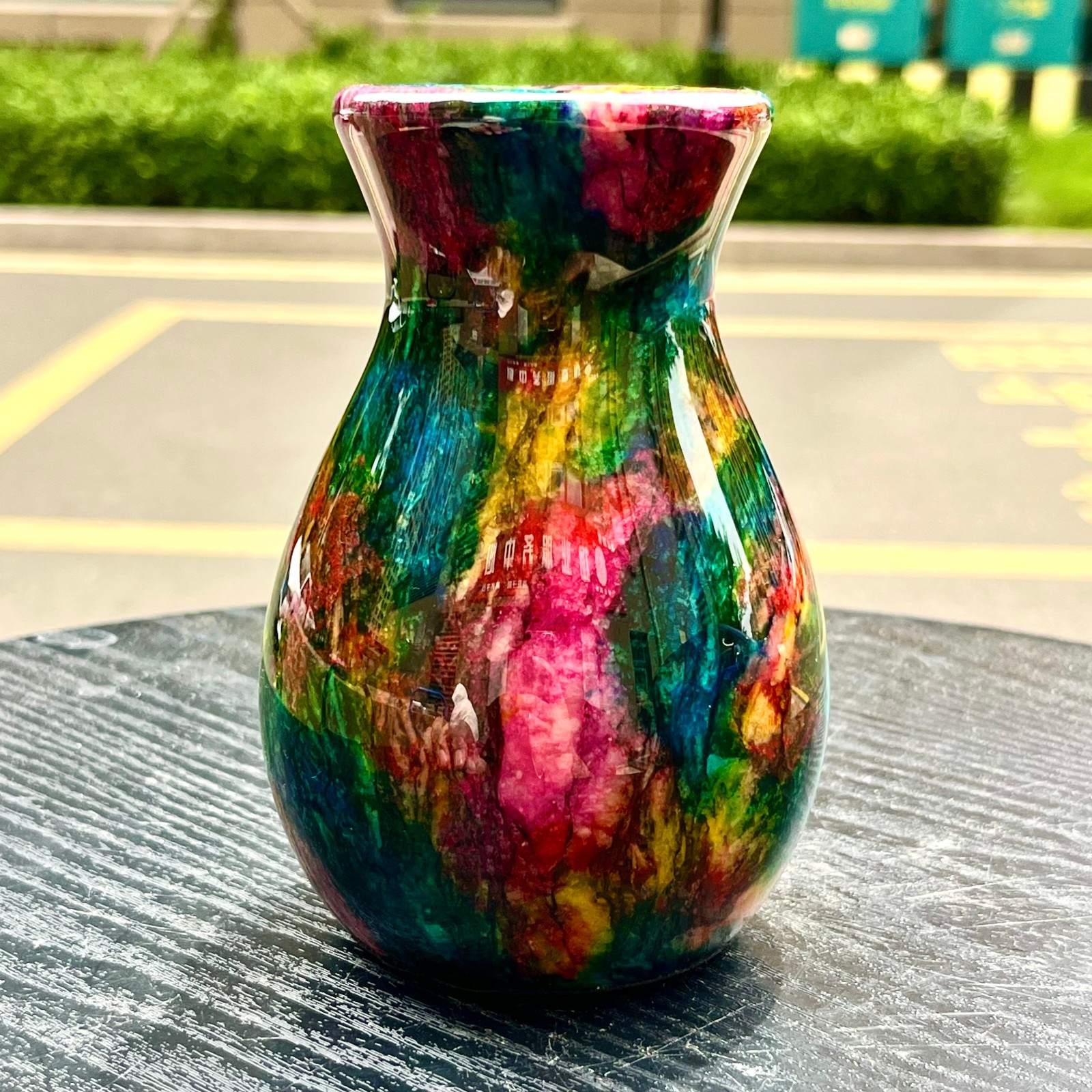 1.08LB Natural “Seven Colors Jade” vase specimen -Taiwan China
