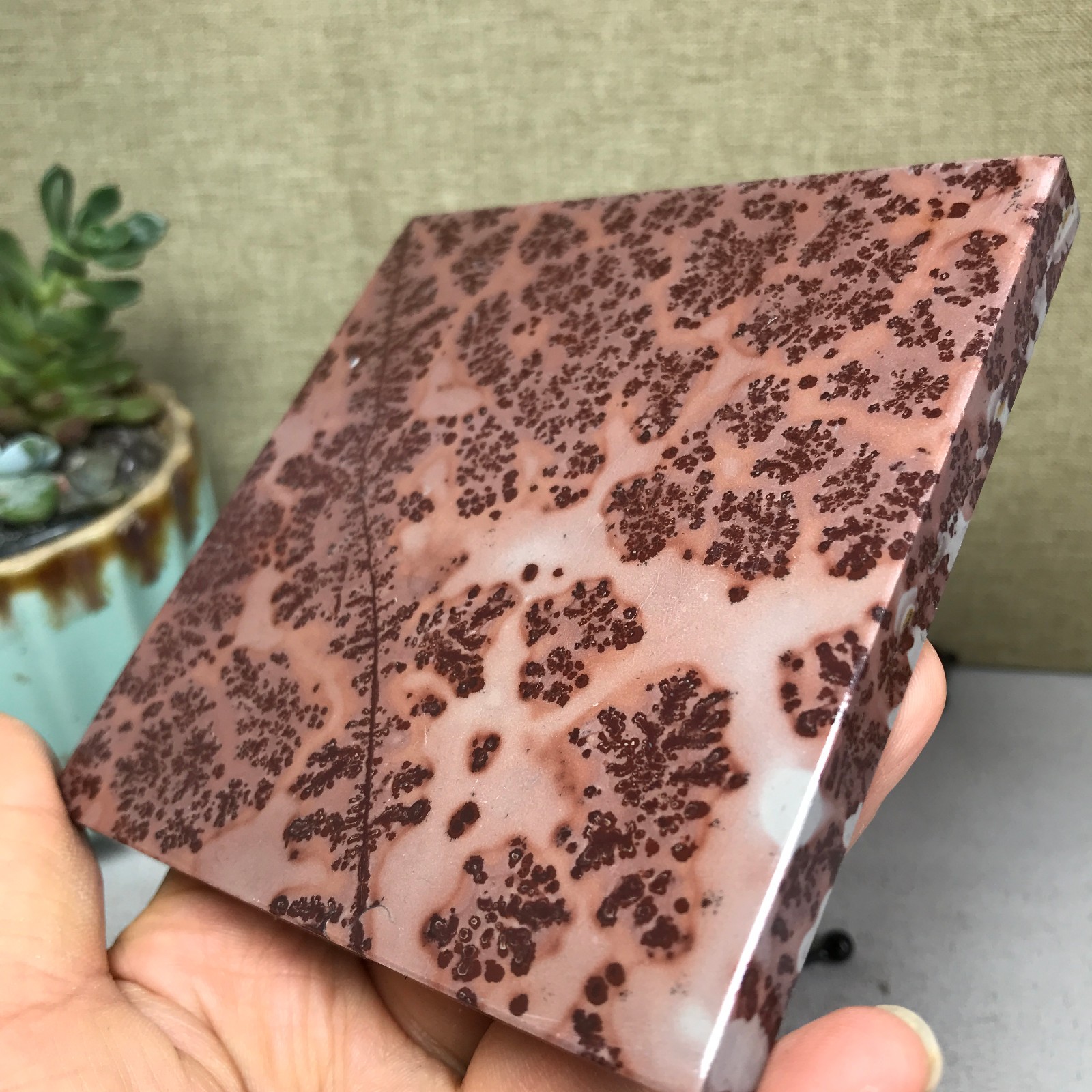 Natural Chinese painting stone crystal ornaments for home decoration 284g A5364