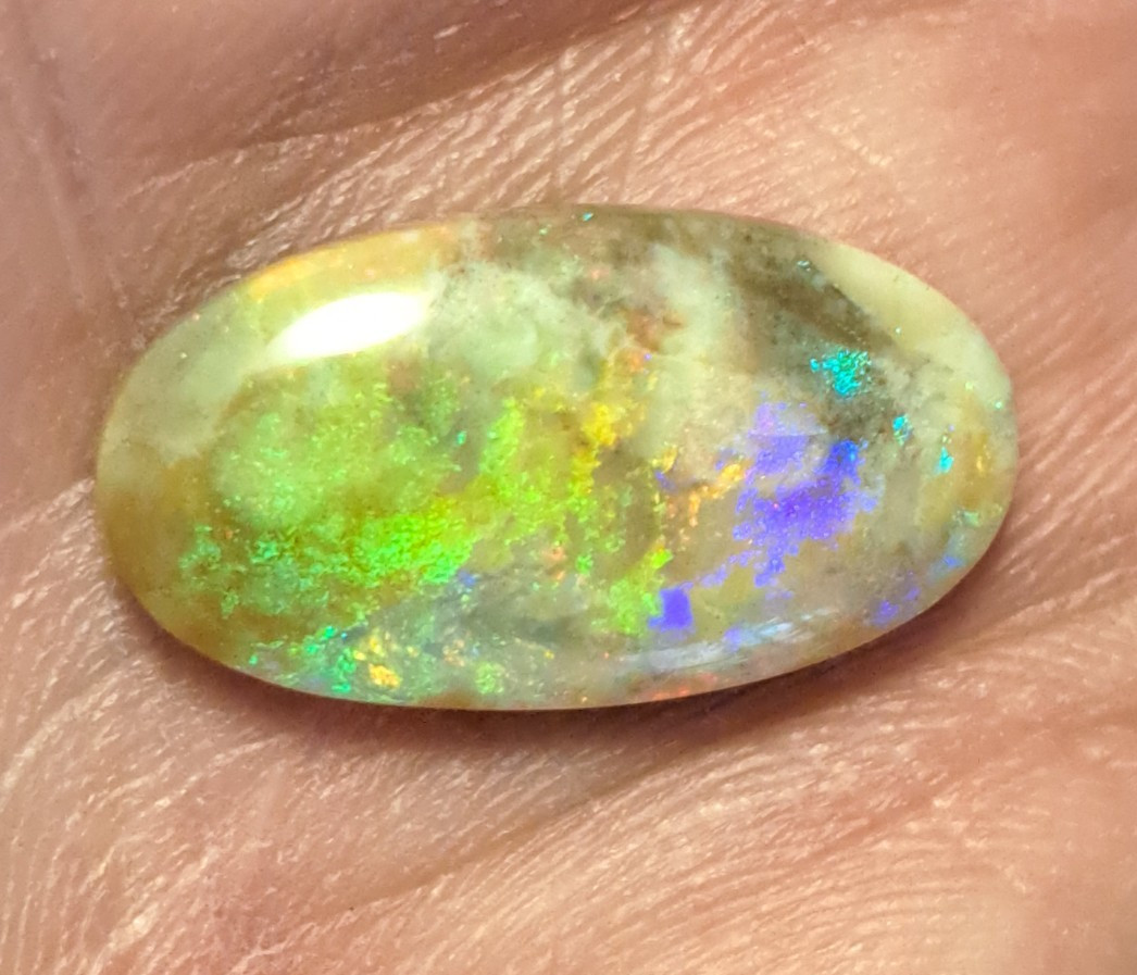 Large Multicolor Andamooka Hard Matrix Double Sided Carbonized Polished Colorful
