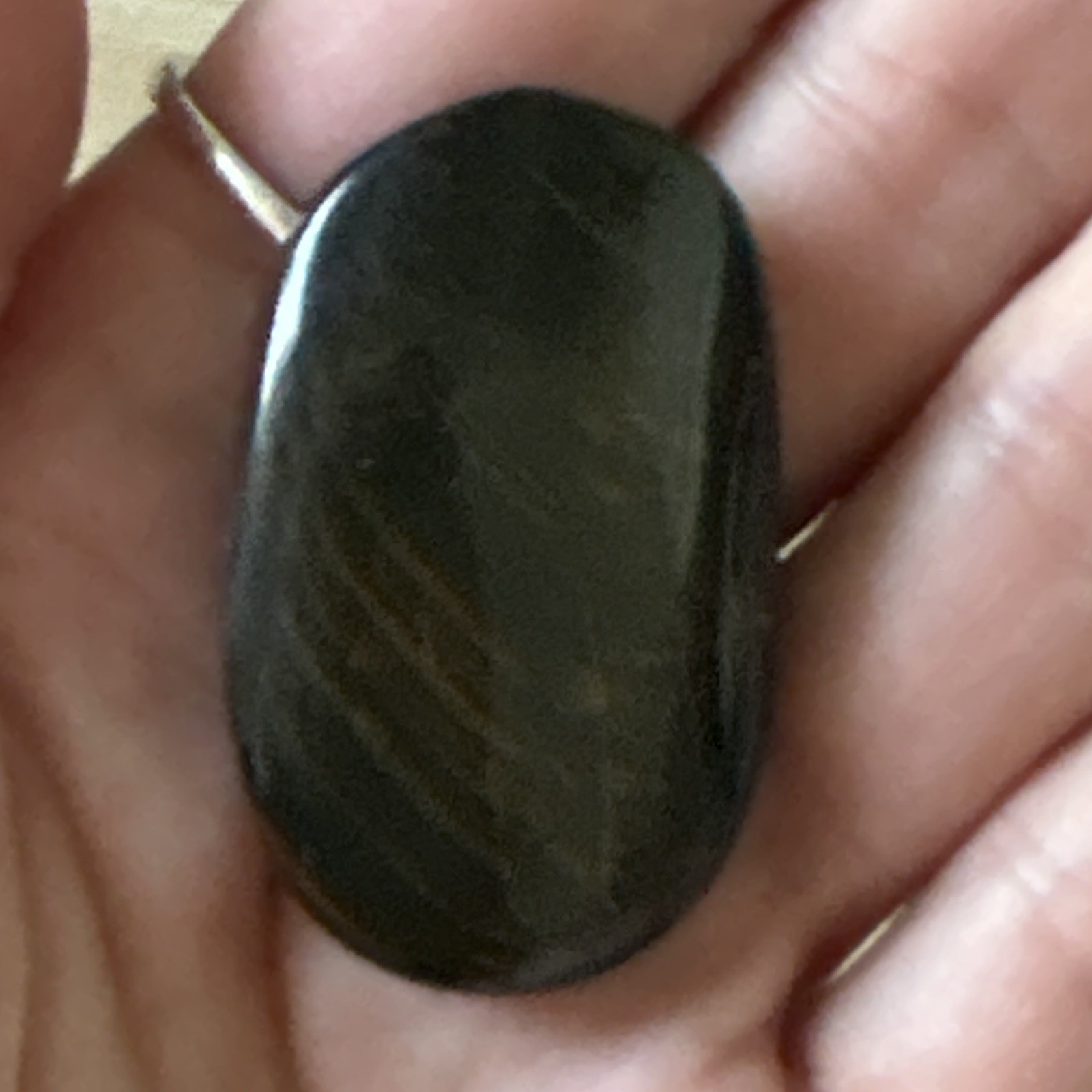 27g Blue Tiger’s Eye Polished Oval Cabochon Palmstone, Brown/Black, Opaque, 1pc