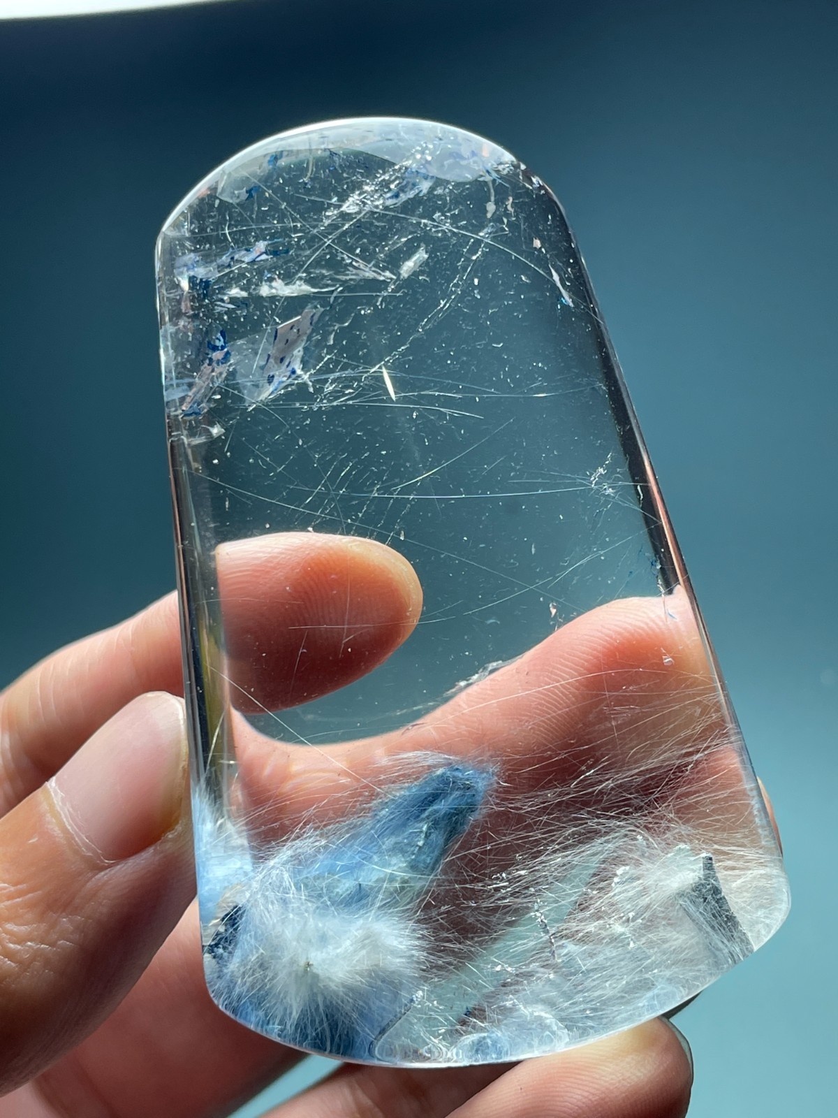 513Ct Natural Clear Beautiful Blue Dumortierite Crystal Quartz Polished Specimen