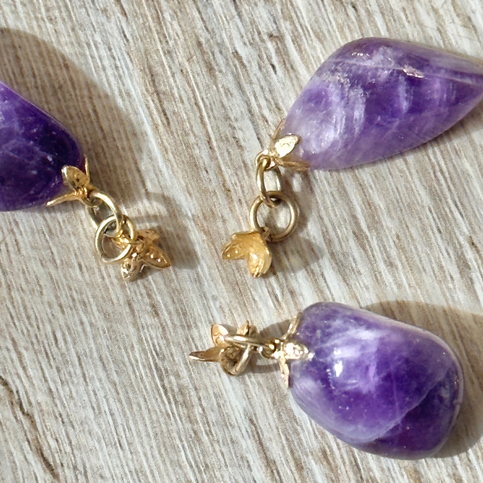 Polished Natural Purple Amethyst Crystal Pendants Only No Chains Lot Of 13