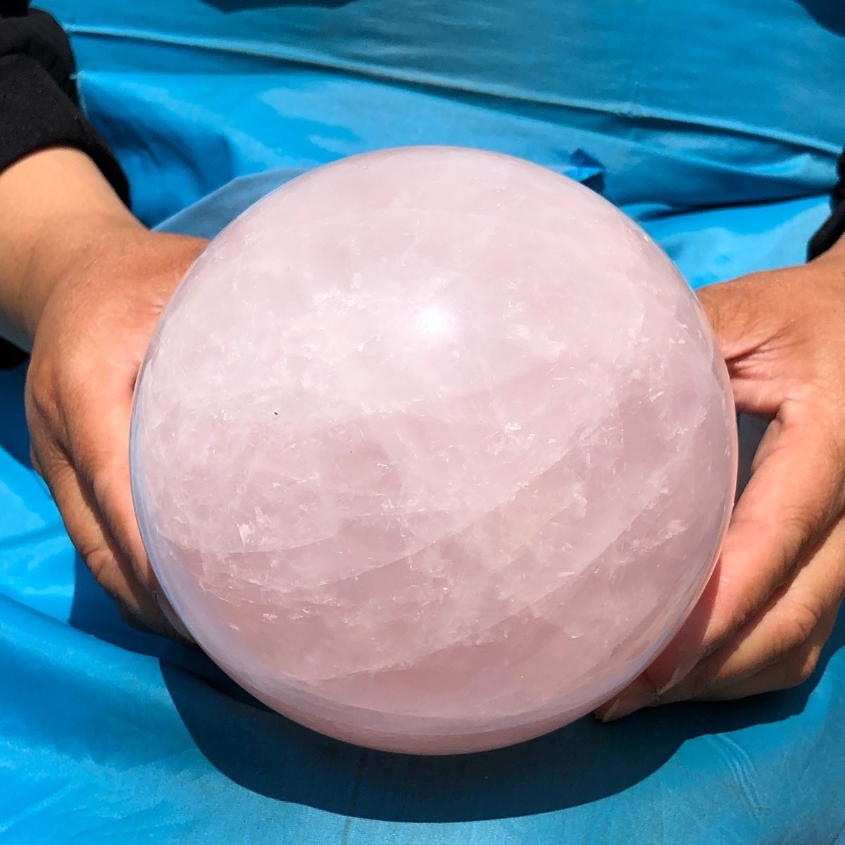 6.75LB Large Natural Pink Rose Quartz Sphere Crystal Ball Reiki Mineral Healing