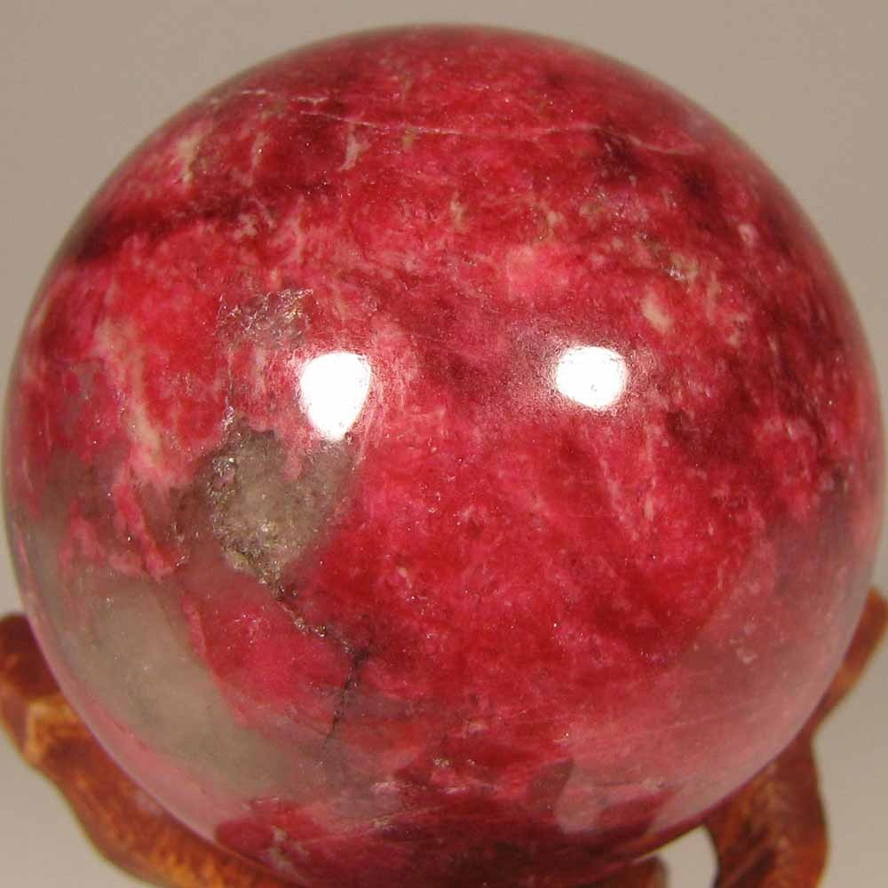 40mm Rare Pink THULITE Gemstone Sphere Ball w/ Stand – Trondheim, Norway