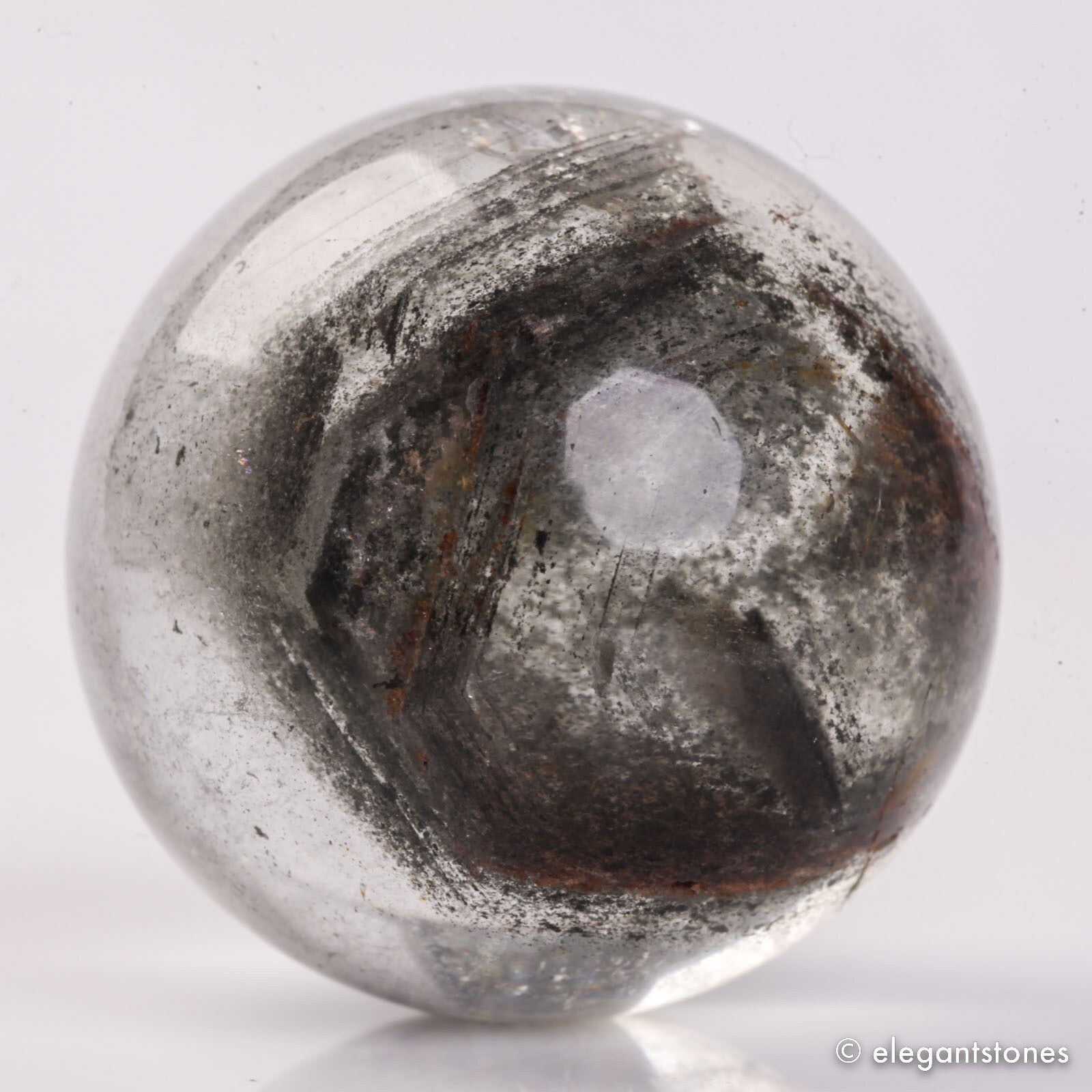 91g40mm Natural Garden/Phantom/Ghost/Lodolite Quartz Crystal Sphere Healing Ball