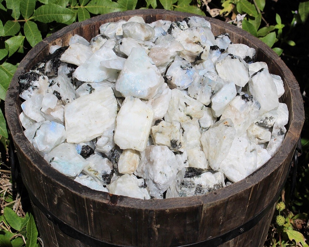 LARGE Rough Rainbow Moonstone Chunks, 2″ – 3″ Choose Amount (Raw Jumbo Crystal)