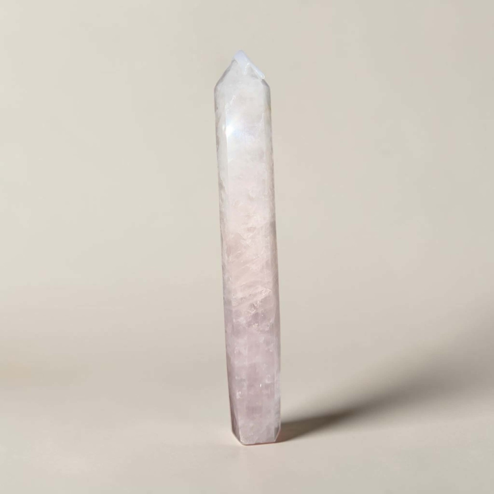 Large Rose Quartz Tower – 12″ Tall | 1 lb 15 oz