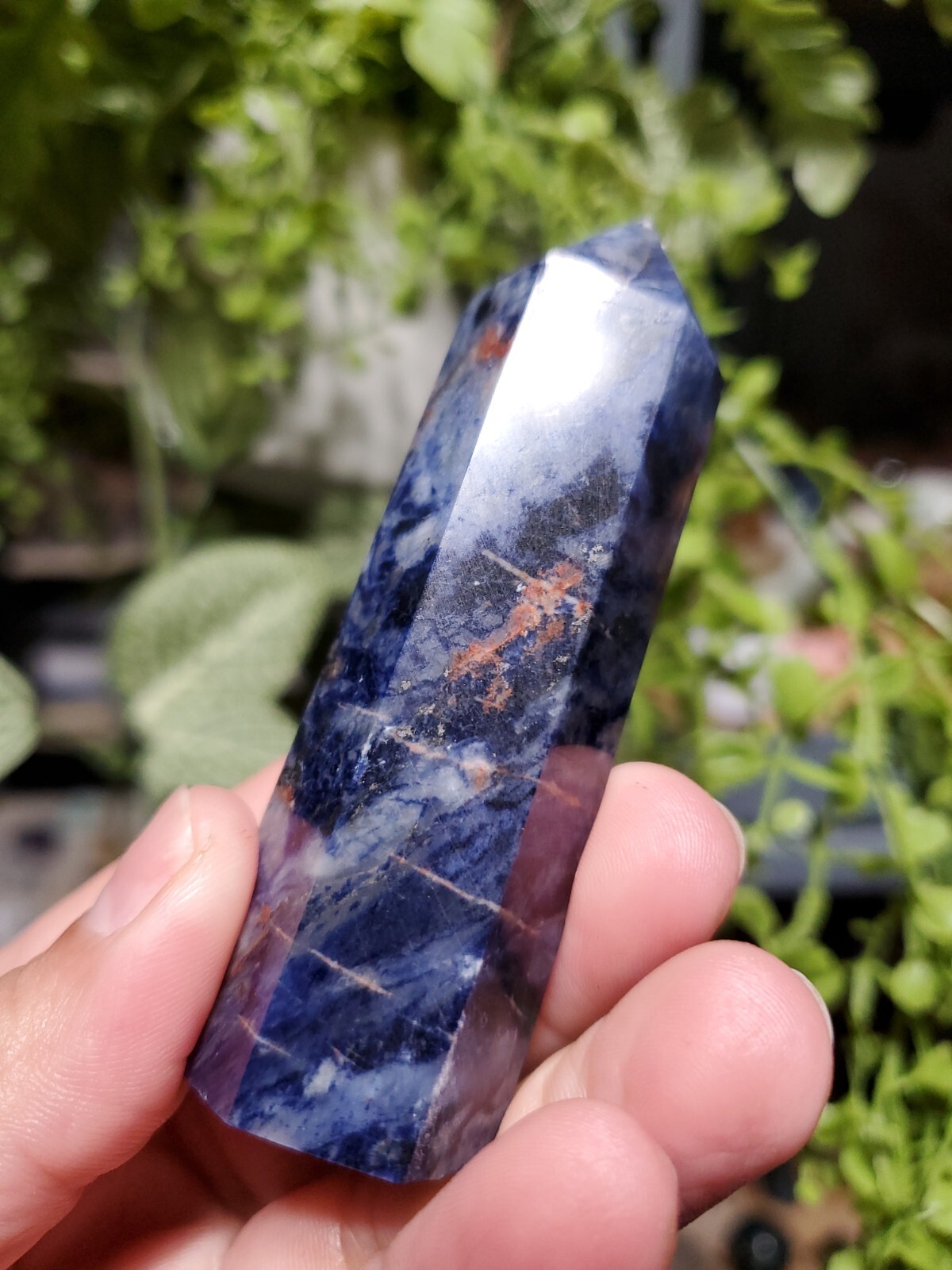 Natural Sodalite Healing Crystal Wands Obelisk Reiki Tower 3.5″