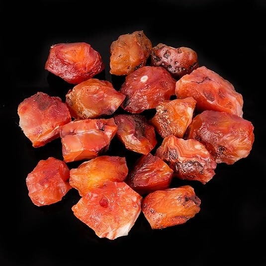 3Pcs Rough Carnelian Raw Stones Red Agate Rocks Crystal Mineral Specimens