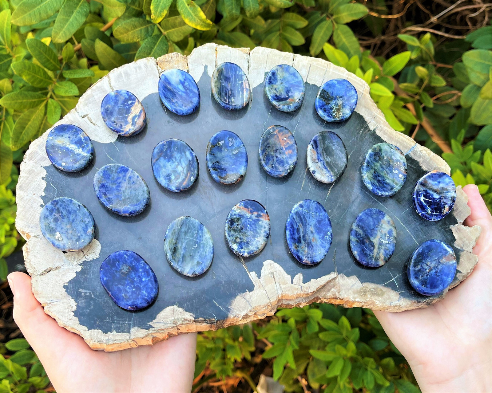 Sodalite Worry Stone (Smooth Polished Sodalite Pocket Palm Stone Crystal)
