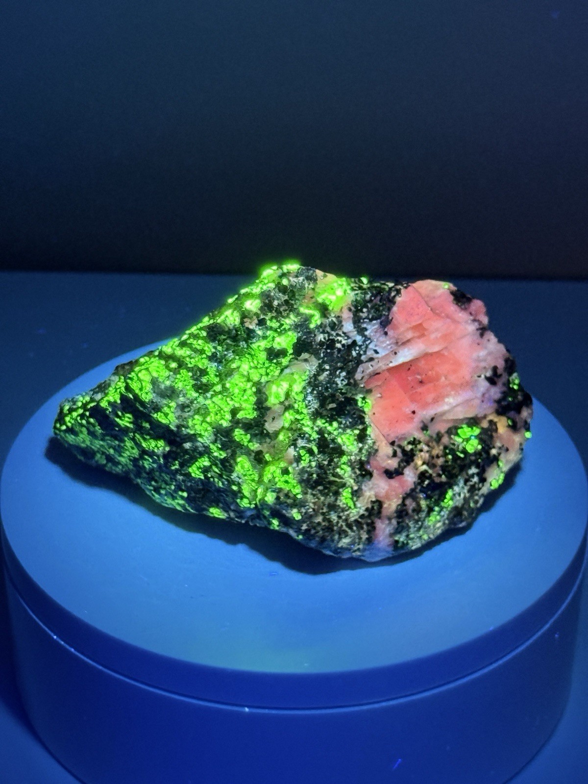 GLOWING Willemite & Calcite w/ Minor Hardystonite Fluorescent Mineral Specimen