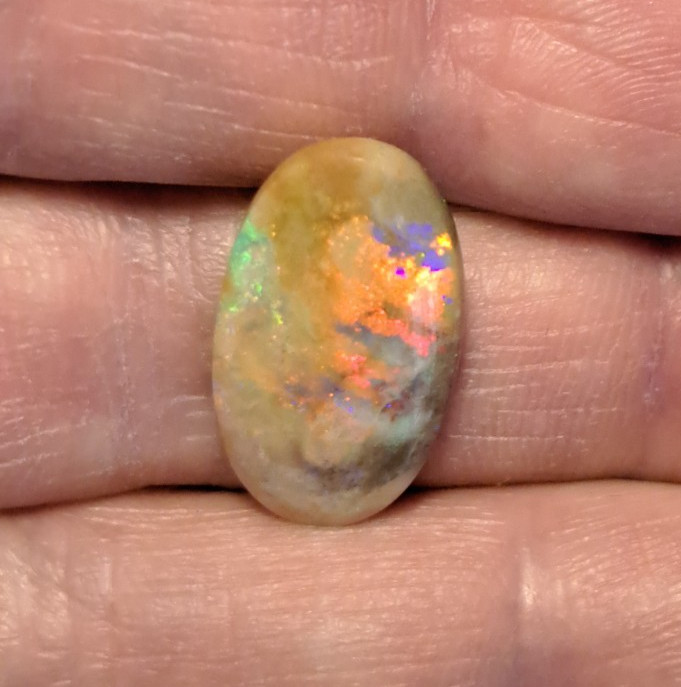 Large Multicolor Andamooka Hard Matrix Double Sided Carbonized Polished Colorful