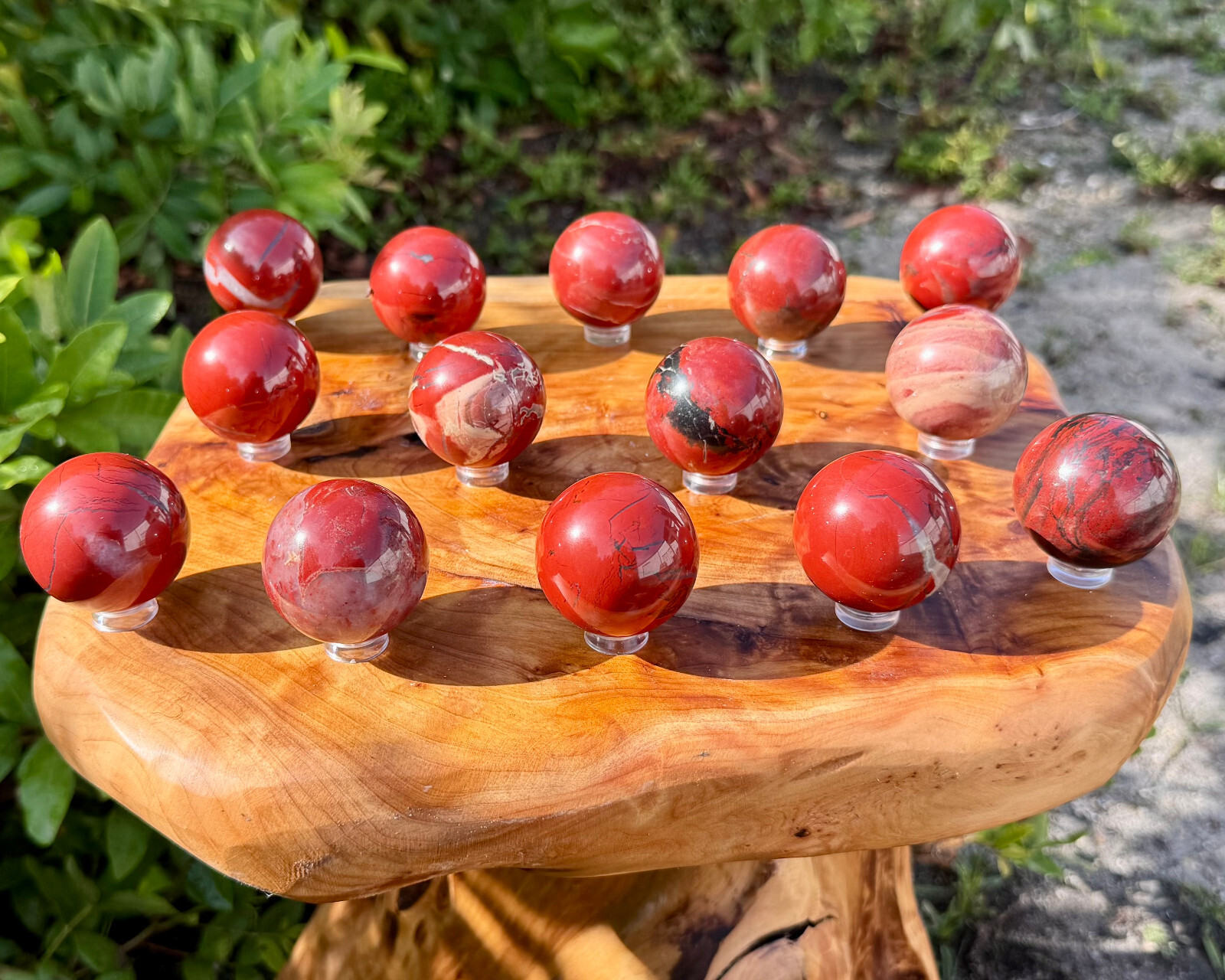 Red Jasper Crystal Sphere & Stand, 1.5″ Polished Red Jasper Sphere (Root Chakra)
