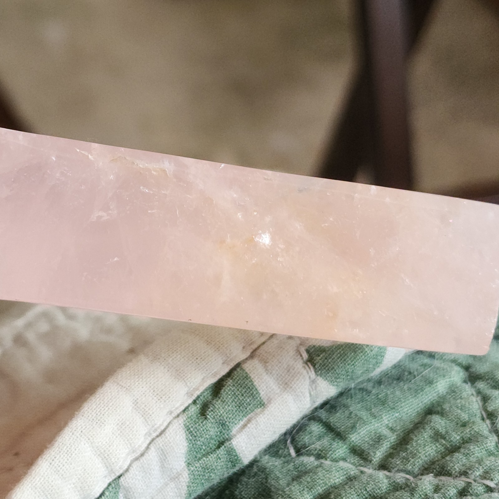 Natural Polished Rose Quartz Hand Carved Cross 194 grams – 5″ Tall – USA