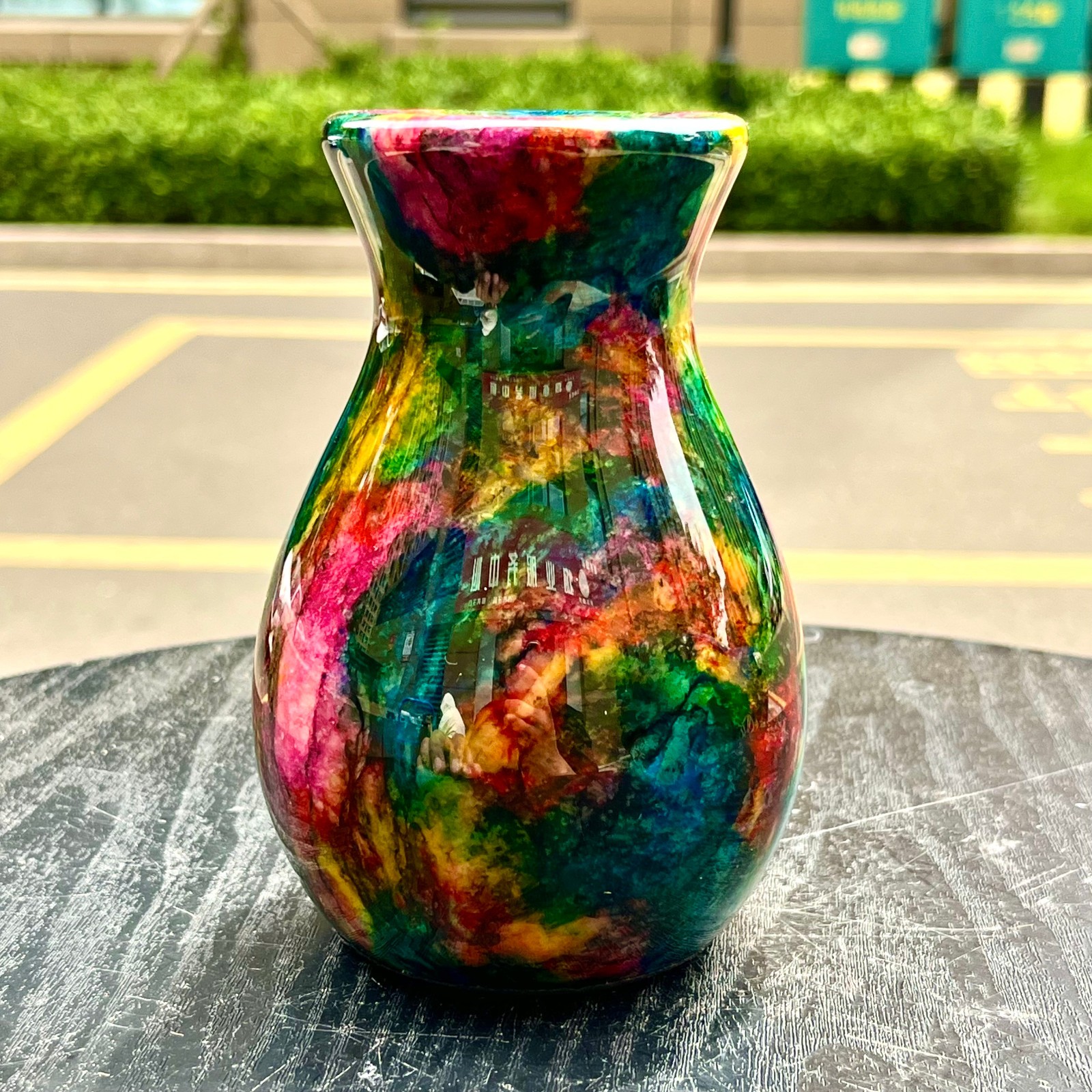 1.08LB Natural “Seven Colors Jade” vase specimen -Taiwan China