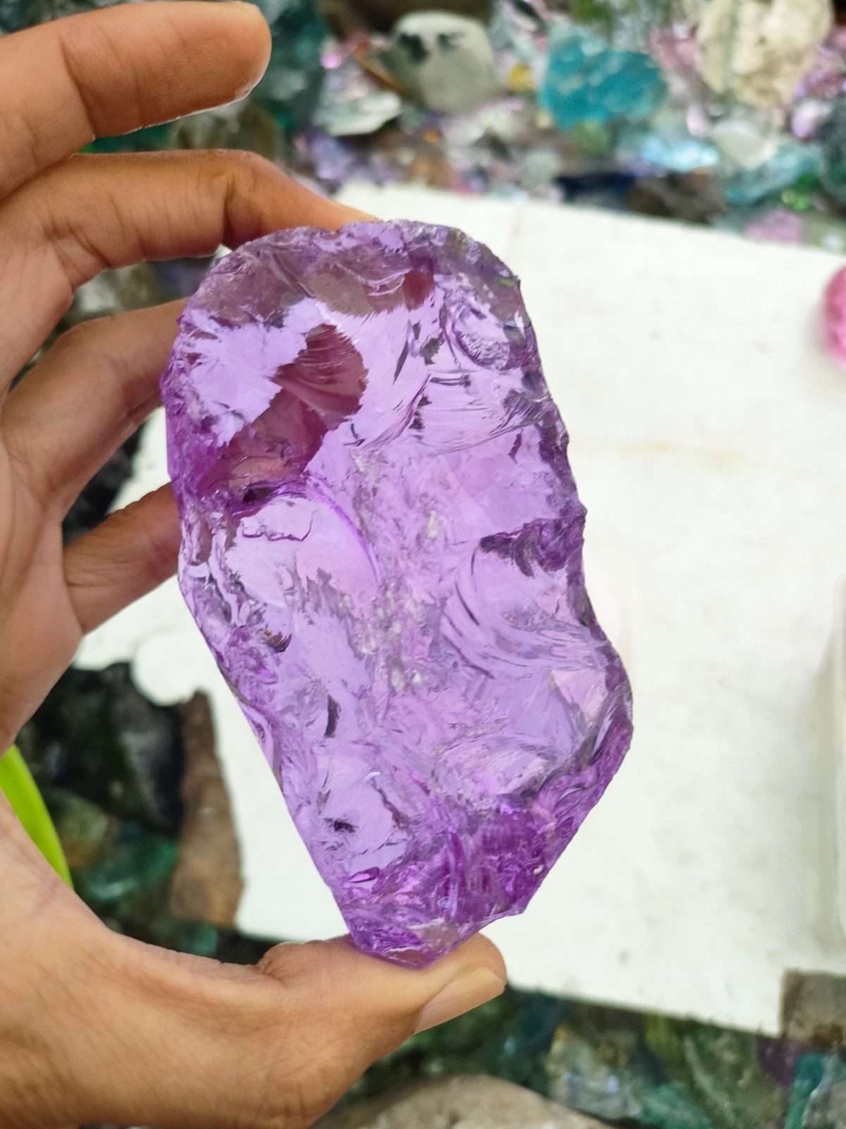 322gr(BAY02) SPECIAL BIG SIZE ” rare Dark Purple Special Item Of Andara Crystal