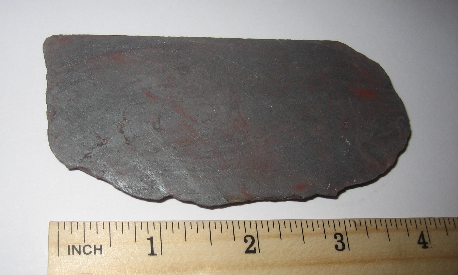 3.8″ x 1.7″ x 6mm SAW CUT NATURAL ROUGH HEMATITE CRYSTAL STONE SLAB ~ 129.2g *2