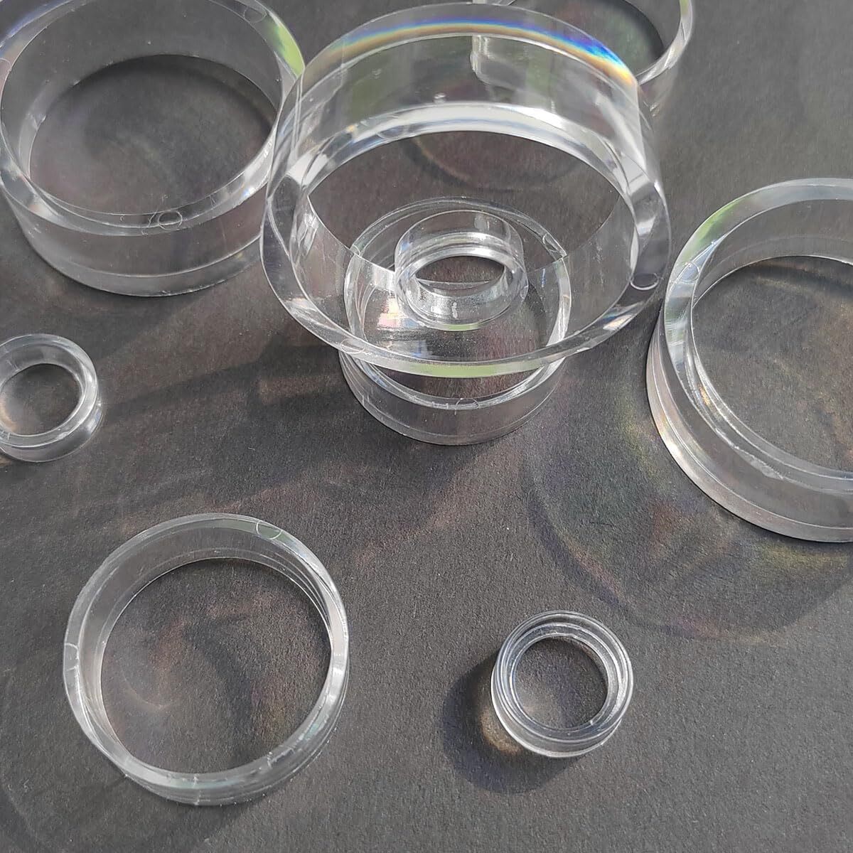 12 Pcs Clear Ring Ball Sphere Stand, Round Plastic Baseball transparent