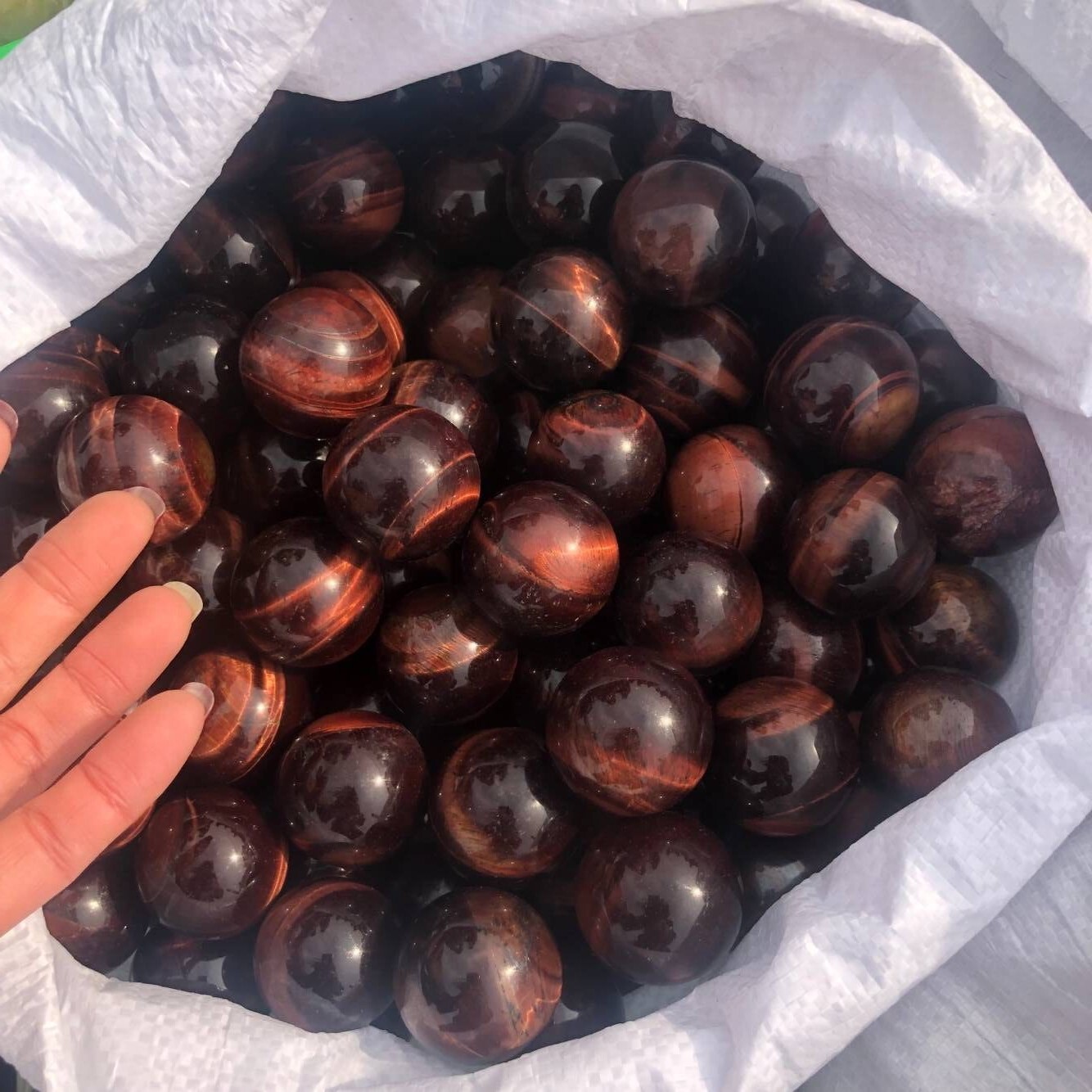 1Pcs 40mm Natural Red Tiger’s Eye Jasper Quartz Sphere Crystal Ball Healing