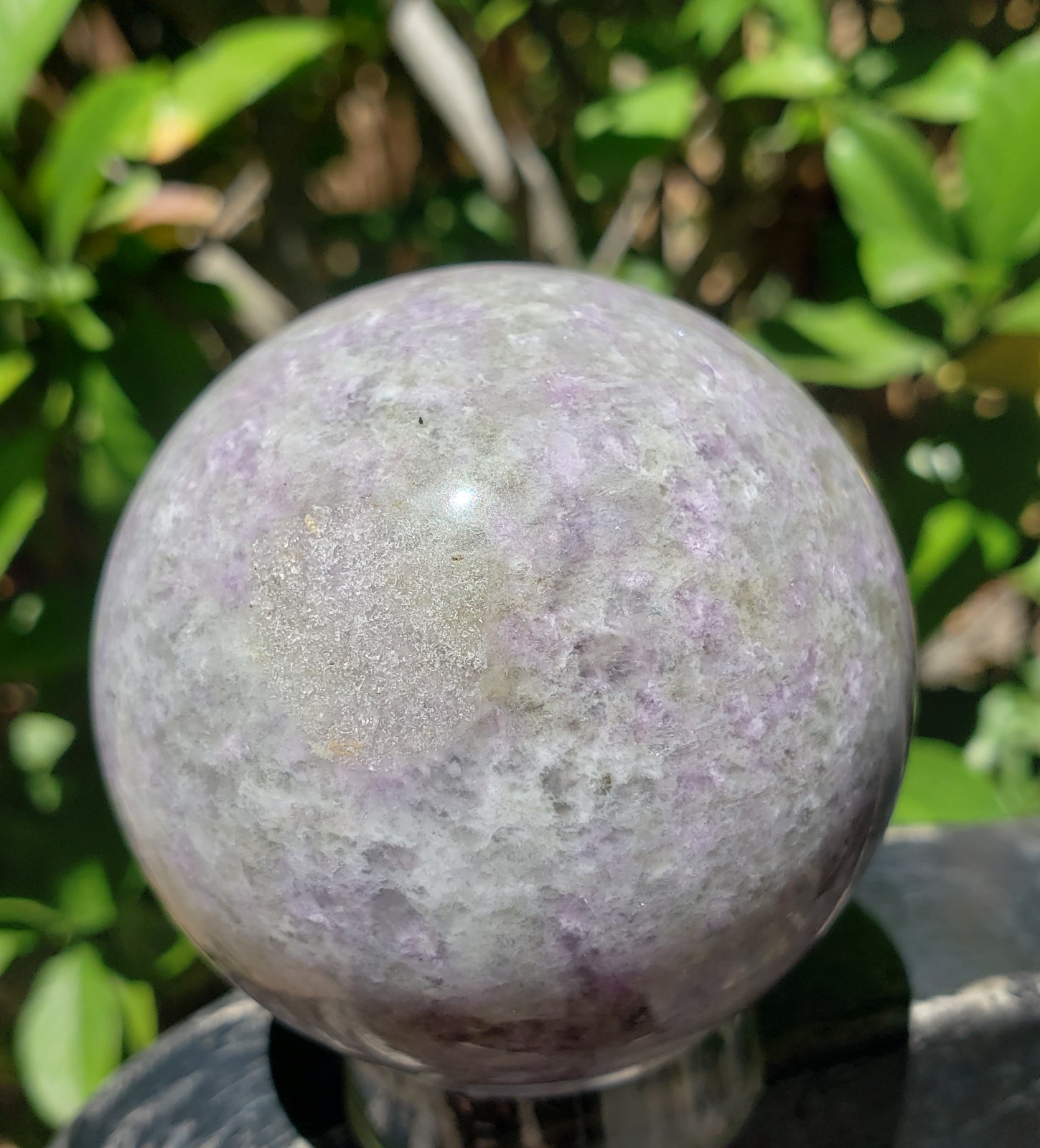 2.15″ Hackmanite Mineral Sphere Orb Ball STRONG UV, 220g or 7.76 oz
