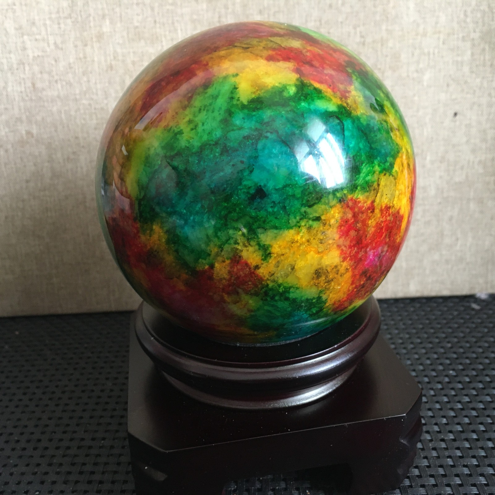 1496g “Seven Colors Jade” crystal sphere specimen -Taiwan China