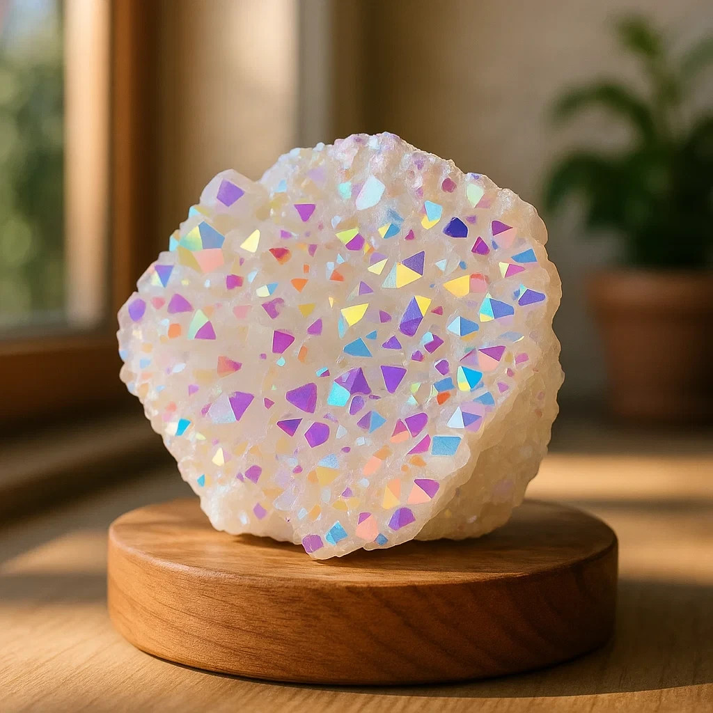 Natural Angel Aura Quartz Cluster Healing Crystal Rocks Collection Decoration