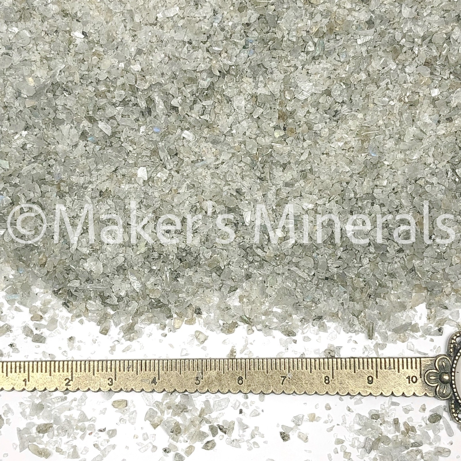 Crushed Labradorite Grade A, Sand Size (2mm-0.25mm) for Jewelry, Ring Inlay, Art