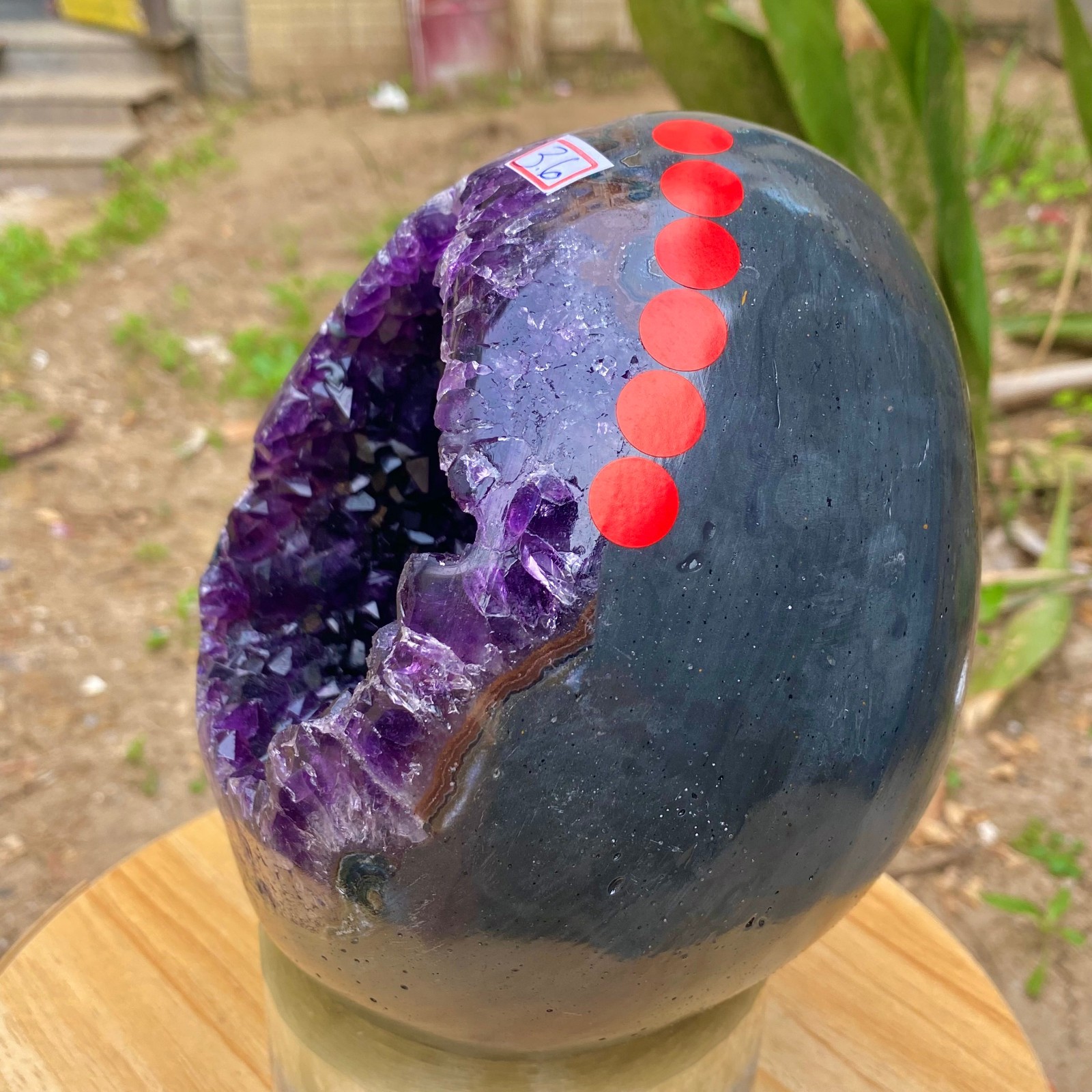 7.93LB Natural amethyst Dinosaur egg Quartz Crystal specimen healing