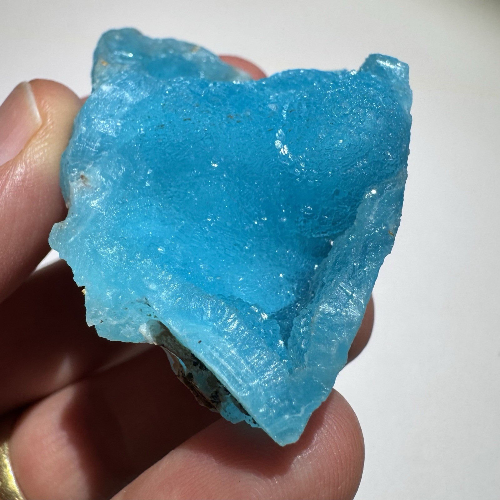 Blue Hemimorphite Crystal Cluster ex Spirifer 2.1” 65g Mineral Specimen – Congo