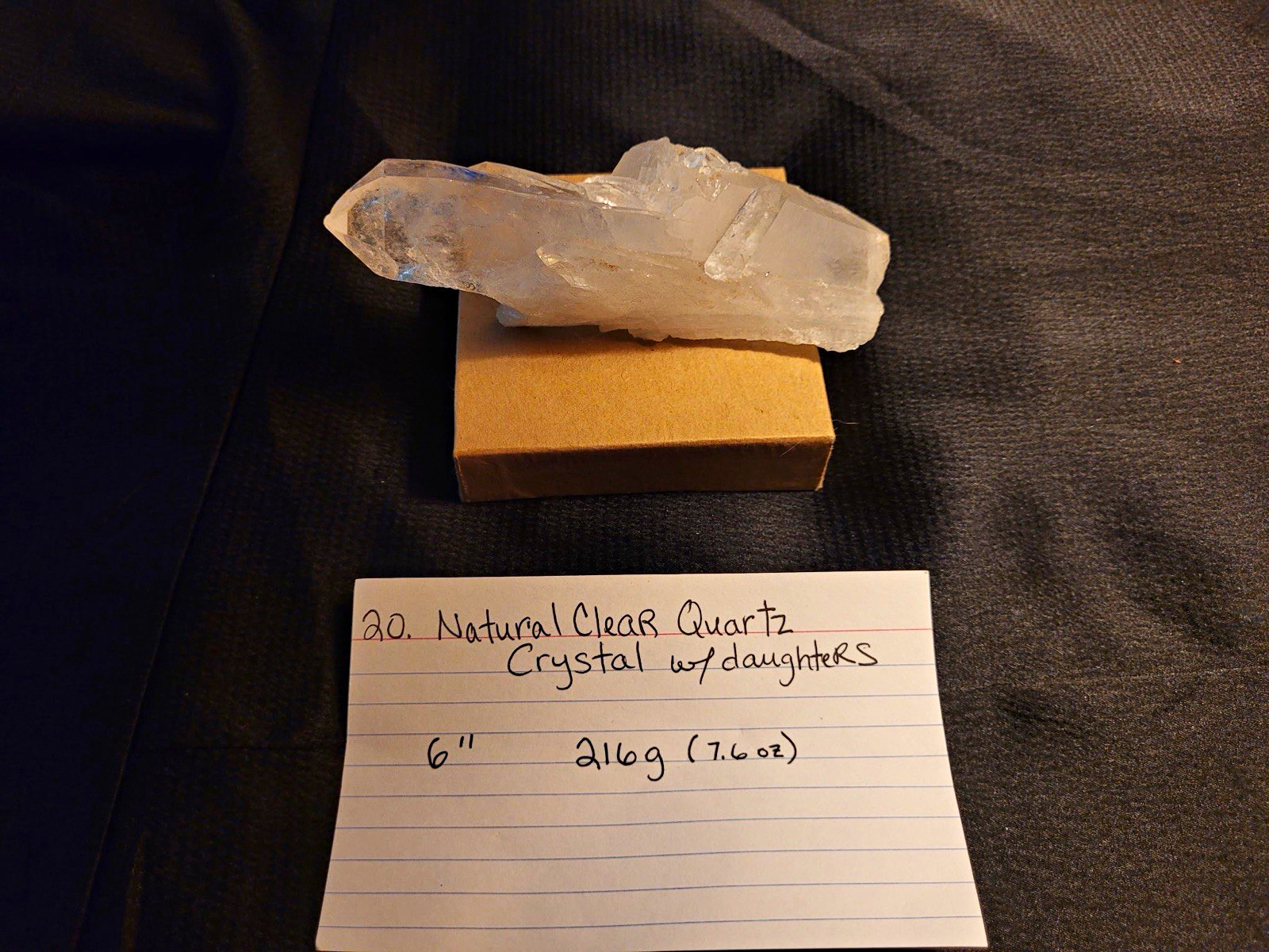 Natural Clear Quartz w/ Daughter Crystals, Natural Point, 6 in 216g #20