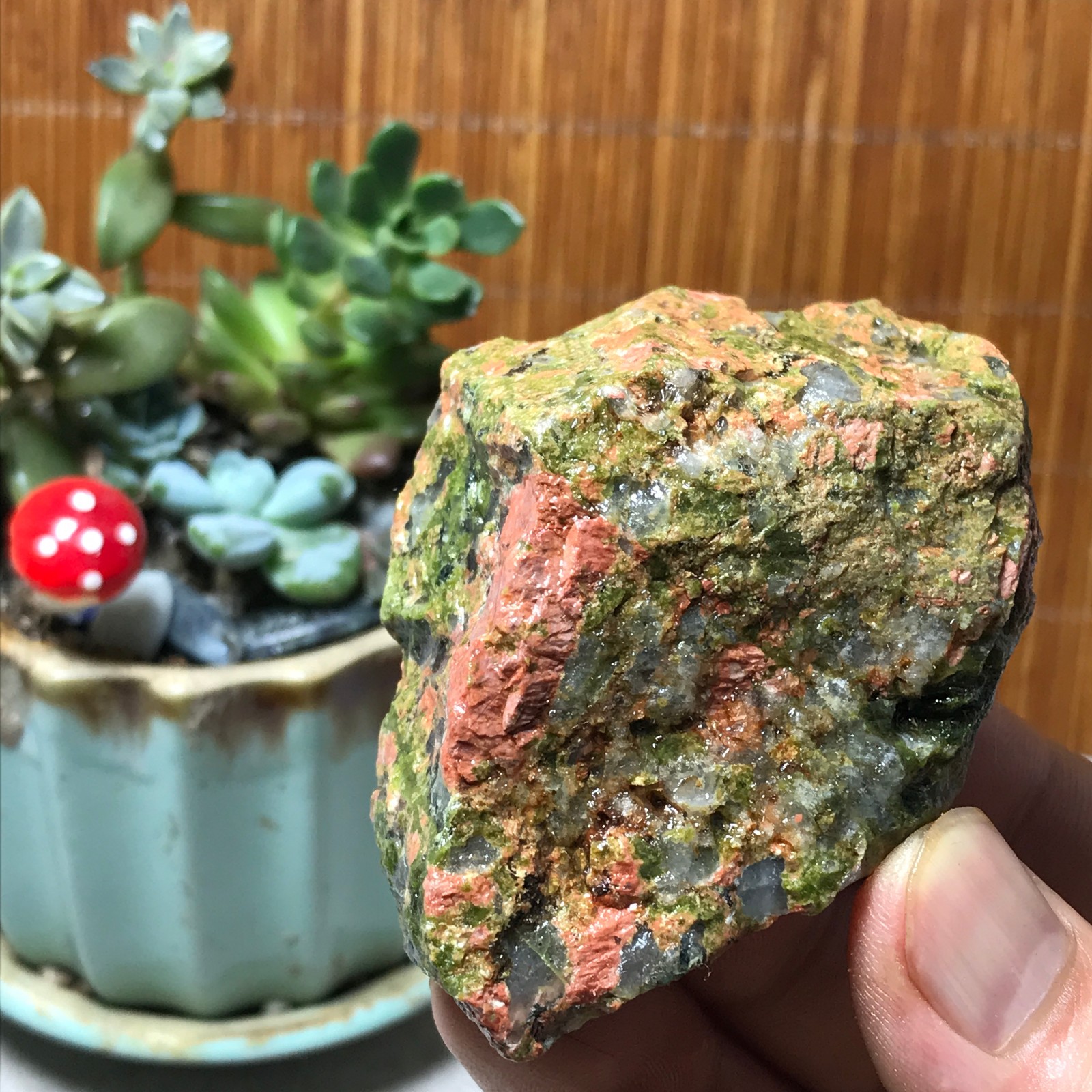 130g Natural Unakite Crystal gemstone Rough Mineral Specimen healing A6358