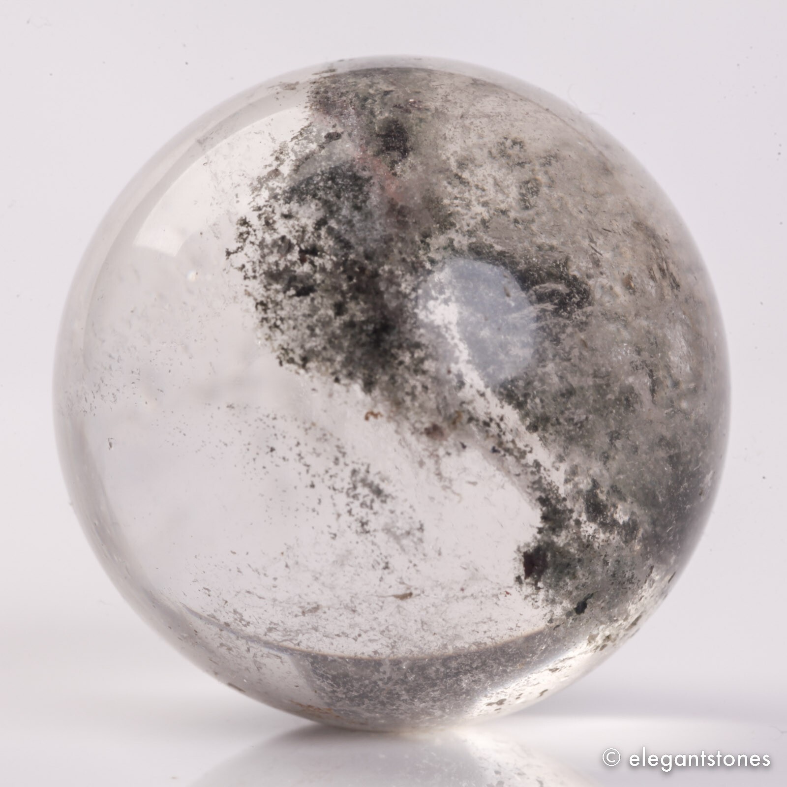 67g36mm Natural Garden/Phantom/Ghost/Lodolite Quartz Crystal Sphere Healing Ball