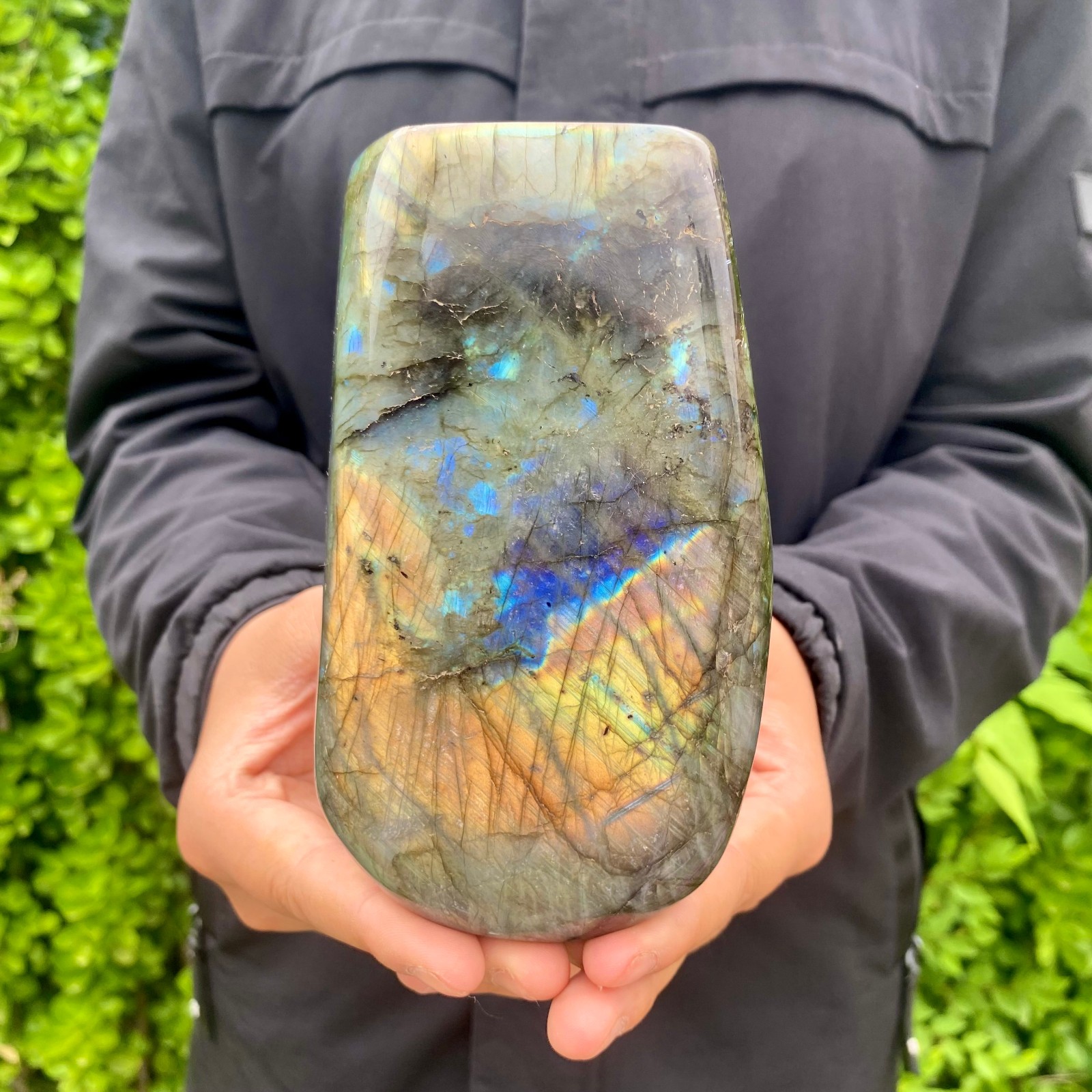 2.31LB Natural Labradorite Quartz Crystal Freeform Mineral Specimen Healing