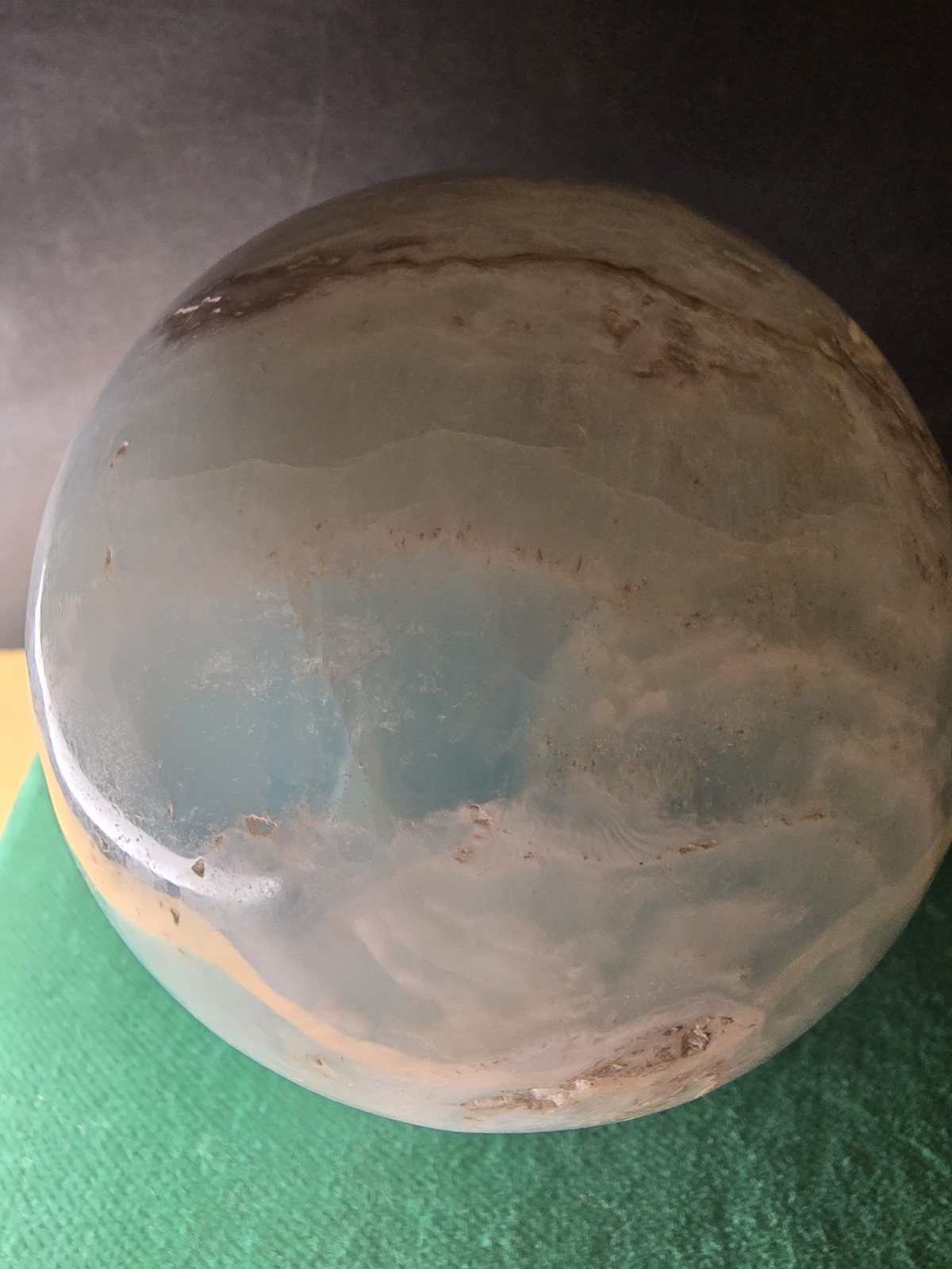Massive 994g Caribbean Calcite & Blue Aragonite Polished Crystal Sphere Specimen