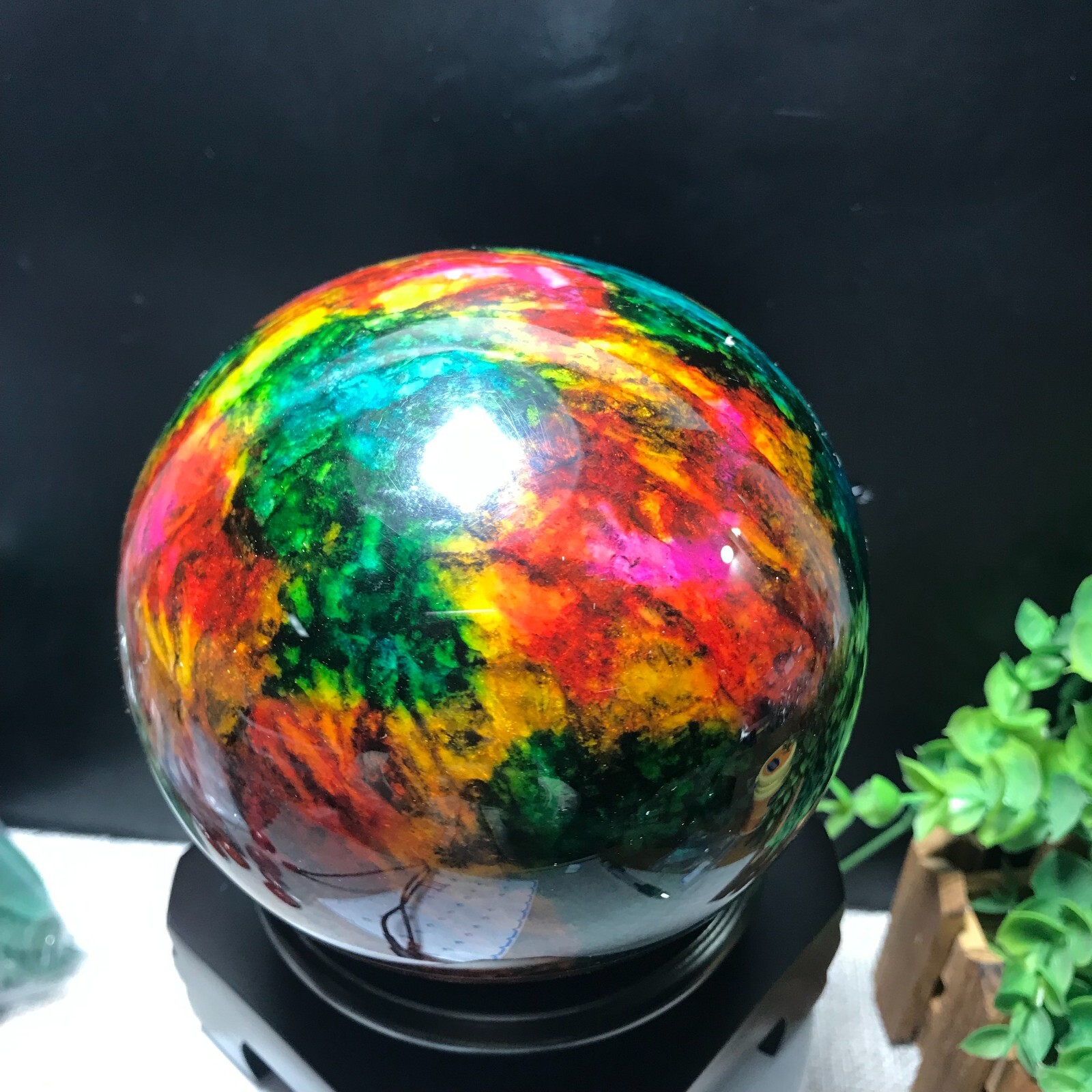 103mm 1680g “Seven Colors Jade” sphere specimen -Taiwan China Gift 01