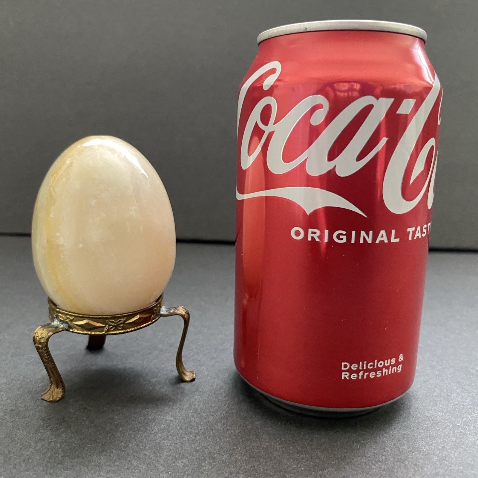 Natural Onyx Stone Egg With Stand Hand Polished Banded Agate Calcite Crystal