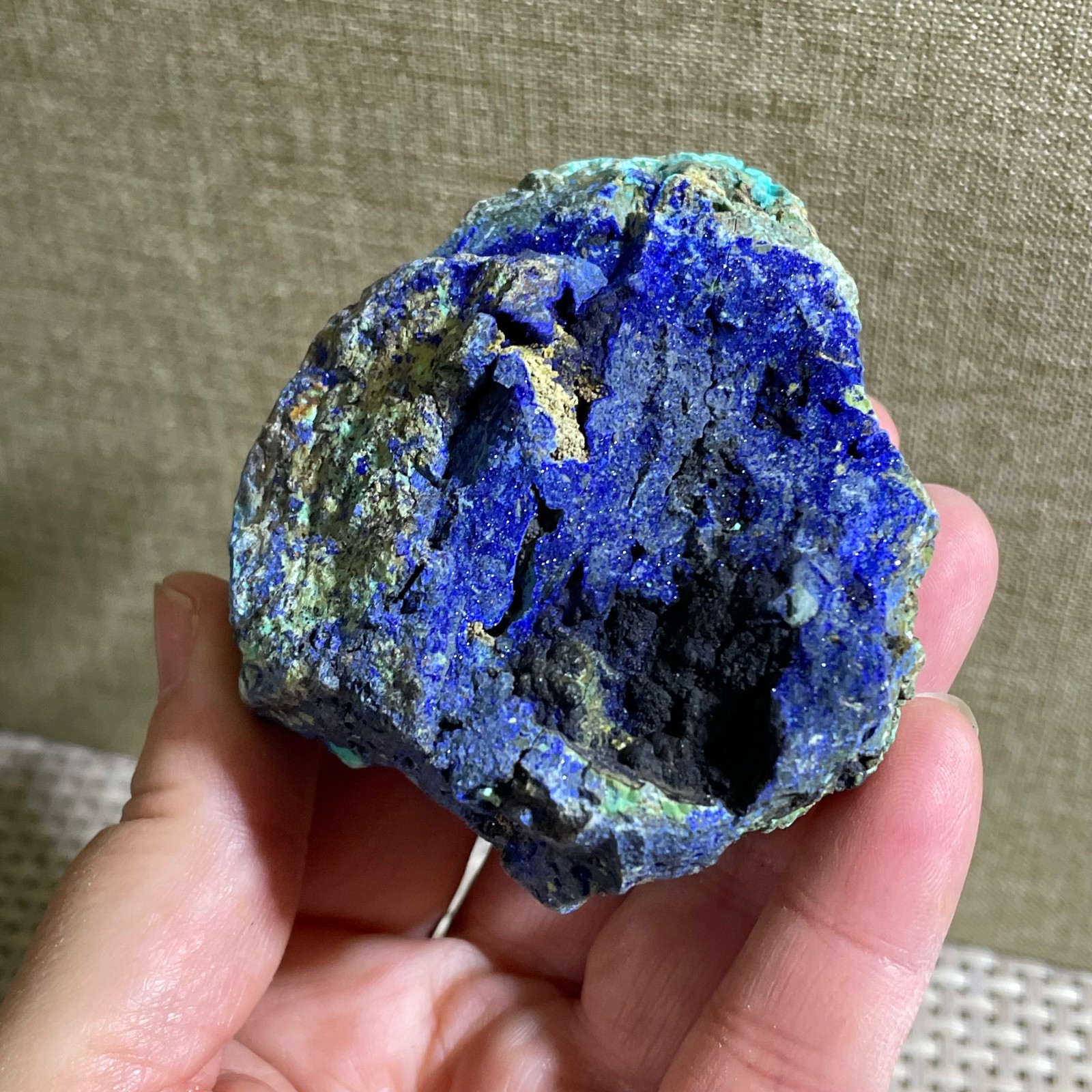 Restoration of Blue Copper Ore Quartz Mineral Samples 149g