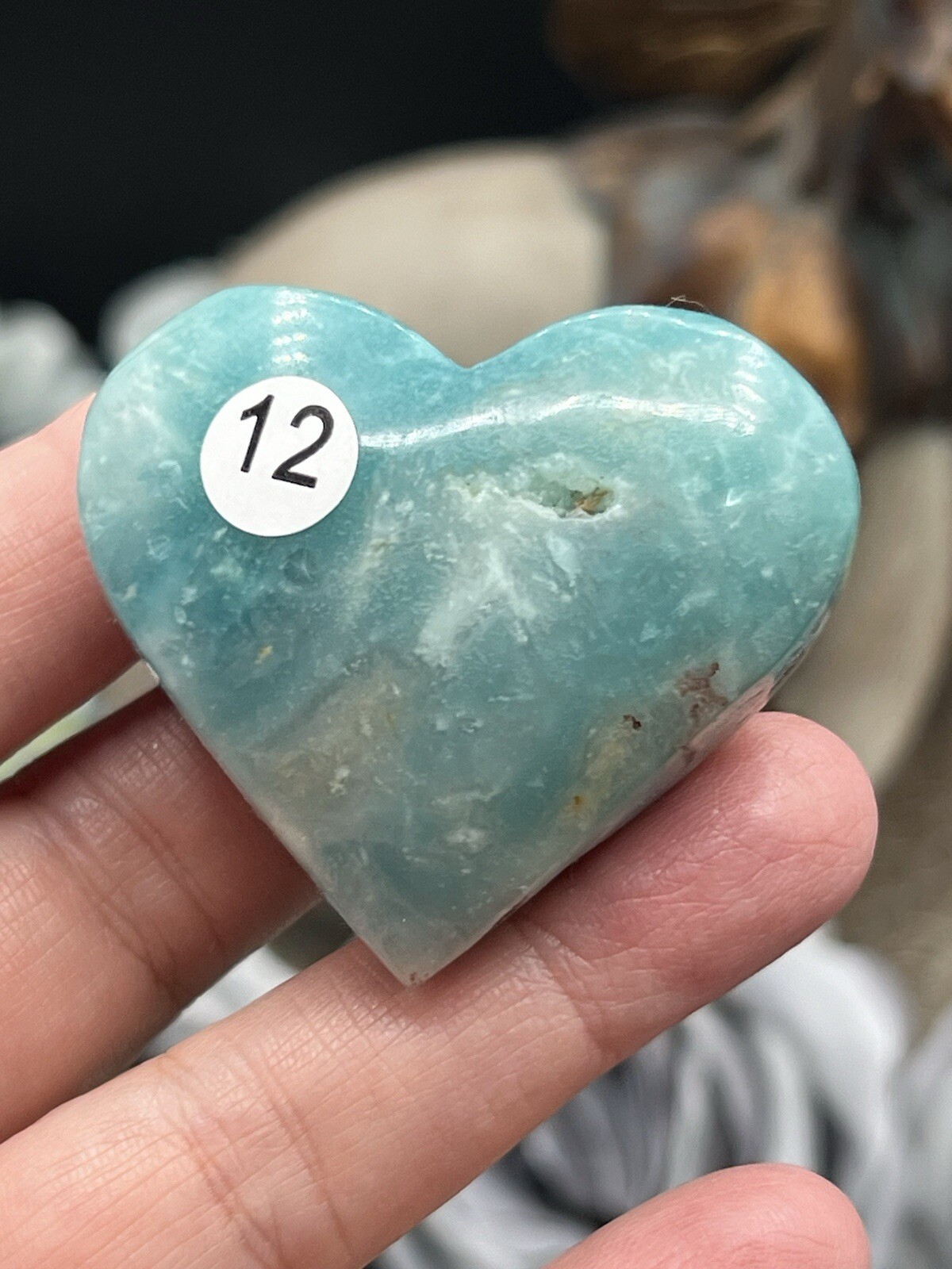 Natural Caribbean Calcite Carved Hearts Beautiful colors Free ship & gift