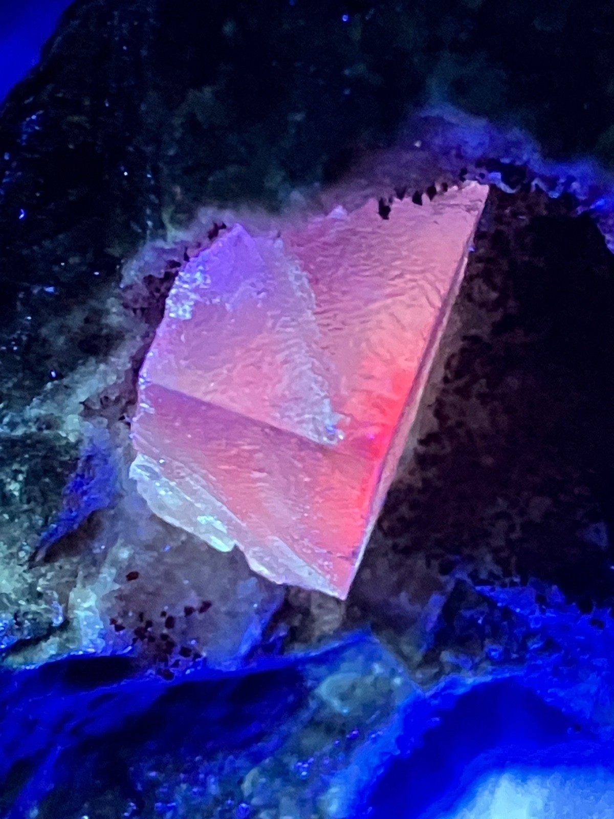 Fluorite “Red Pocket” 2007-2008 “Rare” U.V. Ojuela Mine, Mapimi, Durango, Mexico
