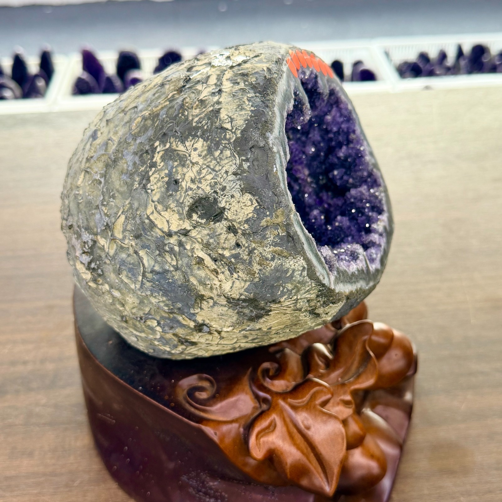 11.22lb Natural Amethyst Treasure Basin Quartz Geode Cluster Healing Decoration