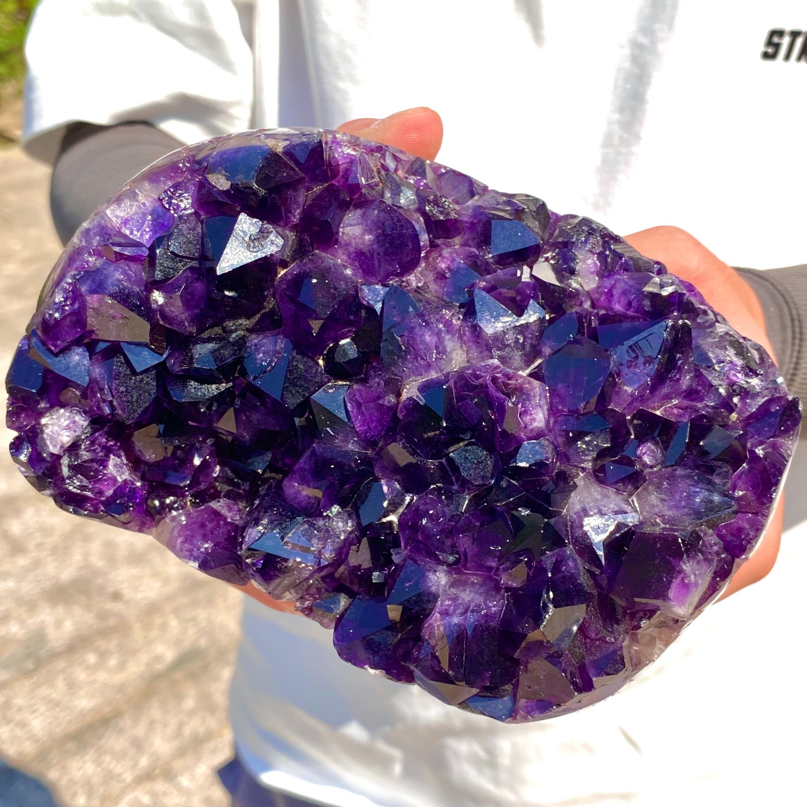 3.74LB Large Natural Amethyst geode quartz cluster crystal specimen Healing.