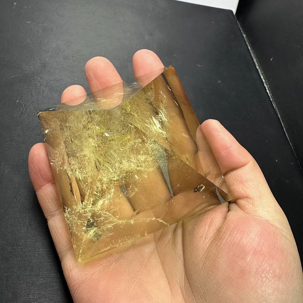 345g Natural Citrine Quartz Carved Pyramid Crystal Reiki Healing Decor