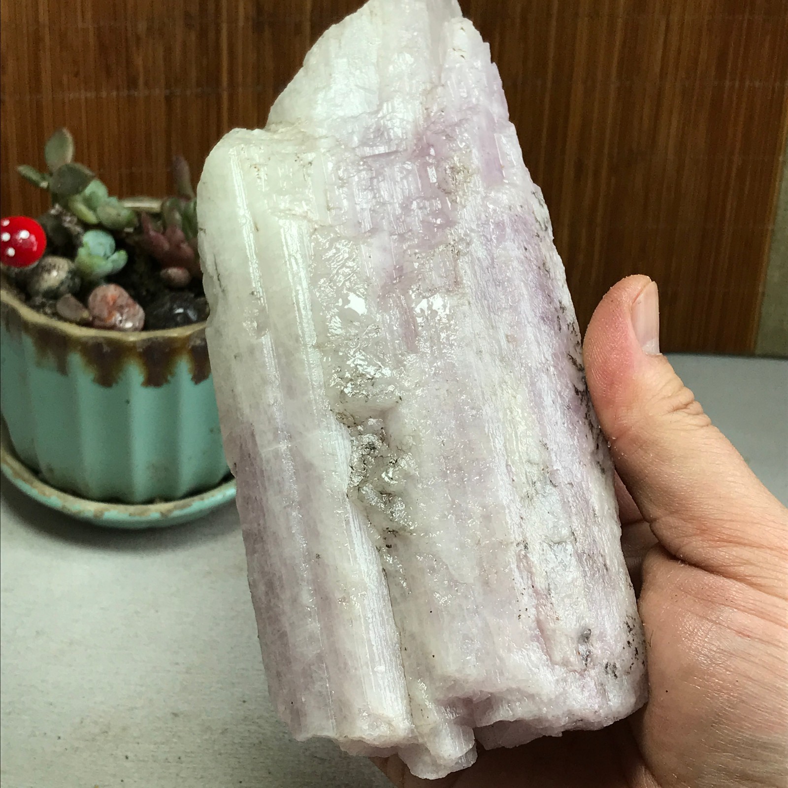 170-78-40mm NATURAL ROUGH KUNZITE PINK SPODUMENE CRYSTALS 830g A4613