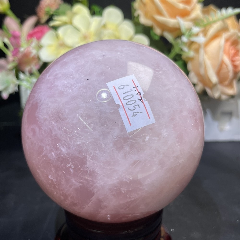 2.2LB 3.5″ Natural Rose Quartz Sphere Ball Decor Crystal Heal Reiki Rainbow