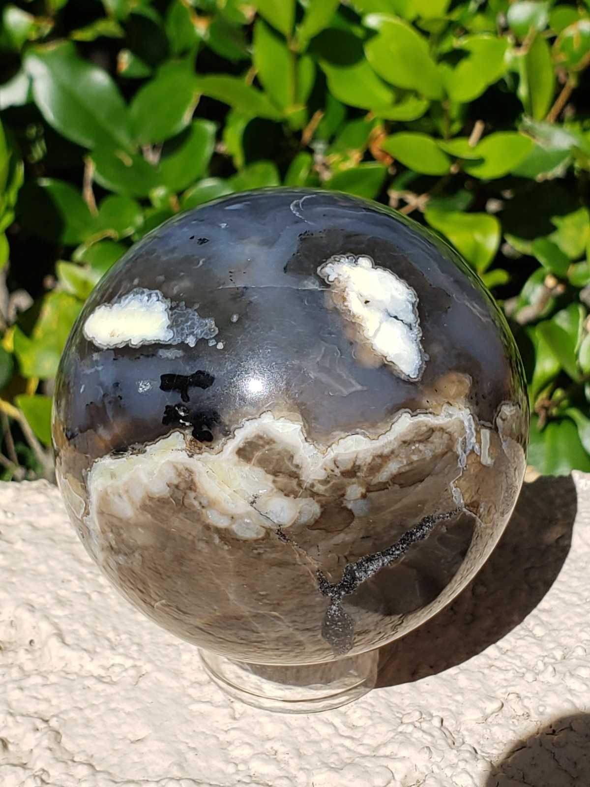 2.6″ Volcano Agate Sphere Ball Orb Stunning Green UV, 373g or 13.2 oz