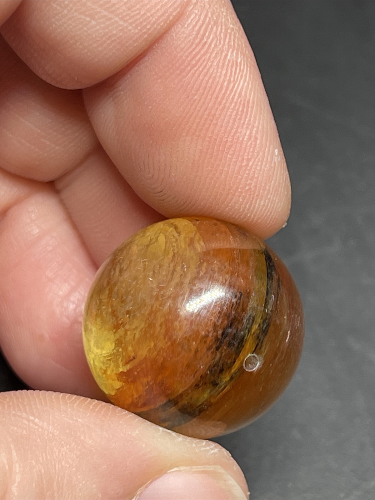 Yellow Mica Mini Sphere Ball Orb Marble Crystal 20.2mm