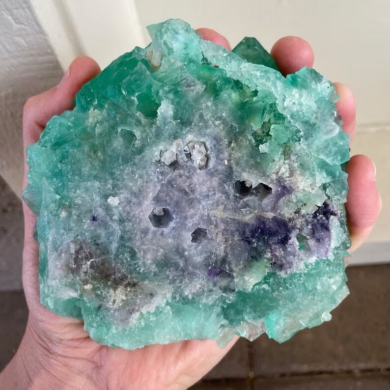 Rare 4.6” XL Riemvasmaak Fluorite Crystal Cluster 2.1lb Specimen – South Africa