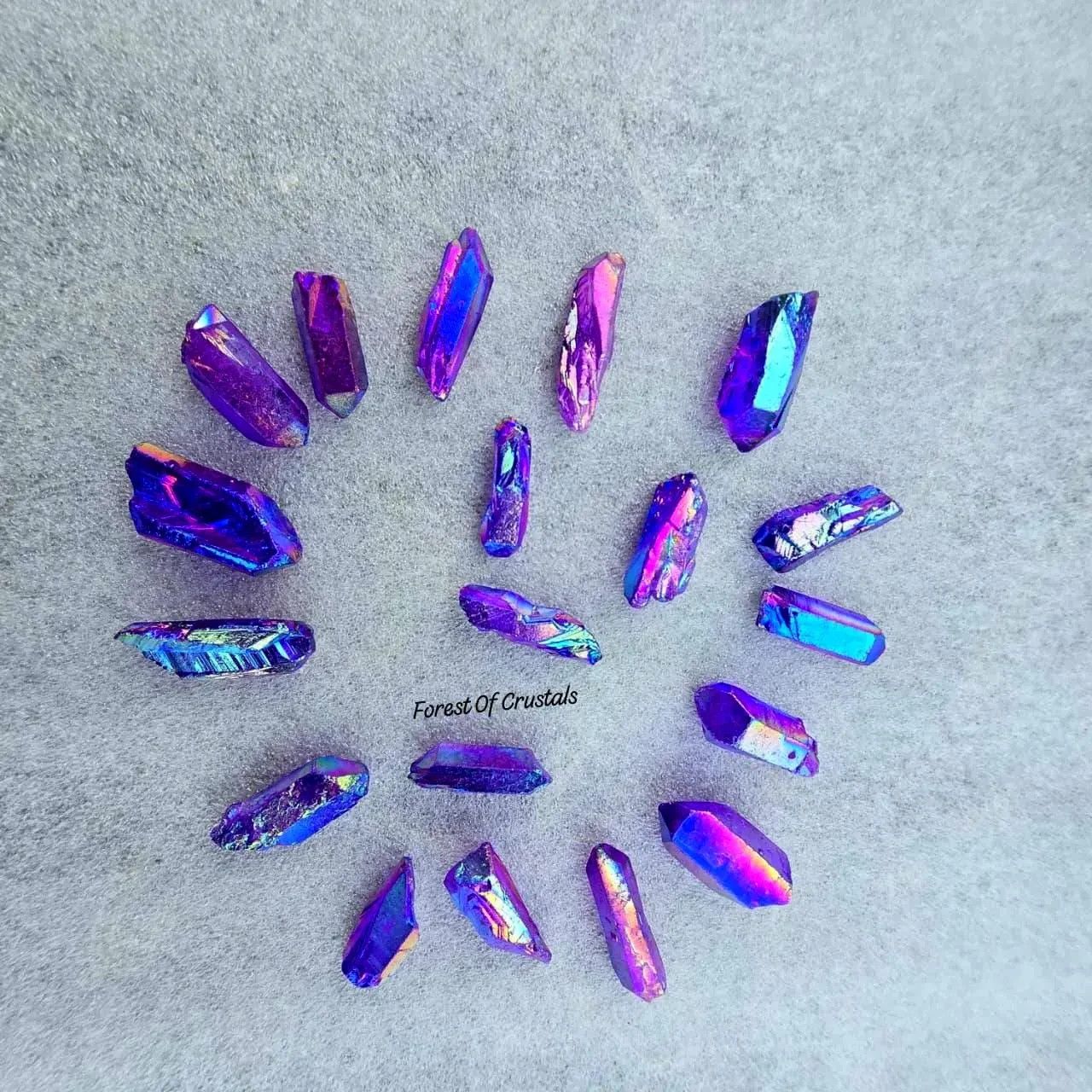 Titanium Purple Aura Crystal Point 25-35mm | Gridding Reiki Stone Jewelry Making