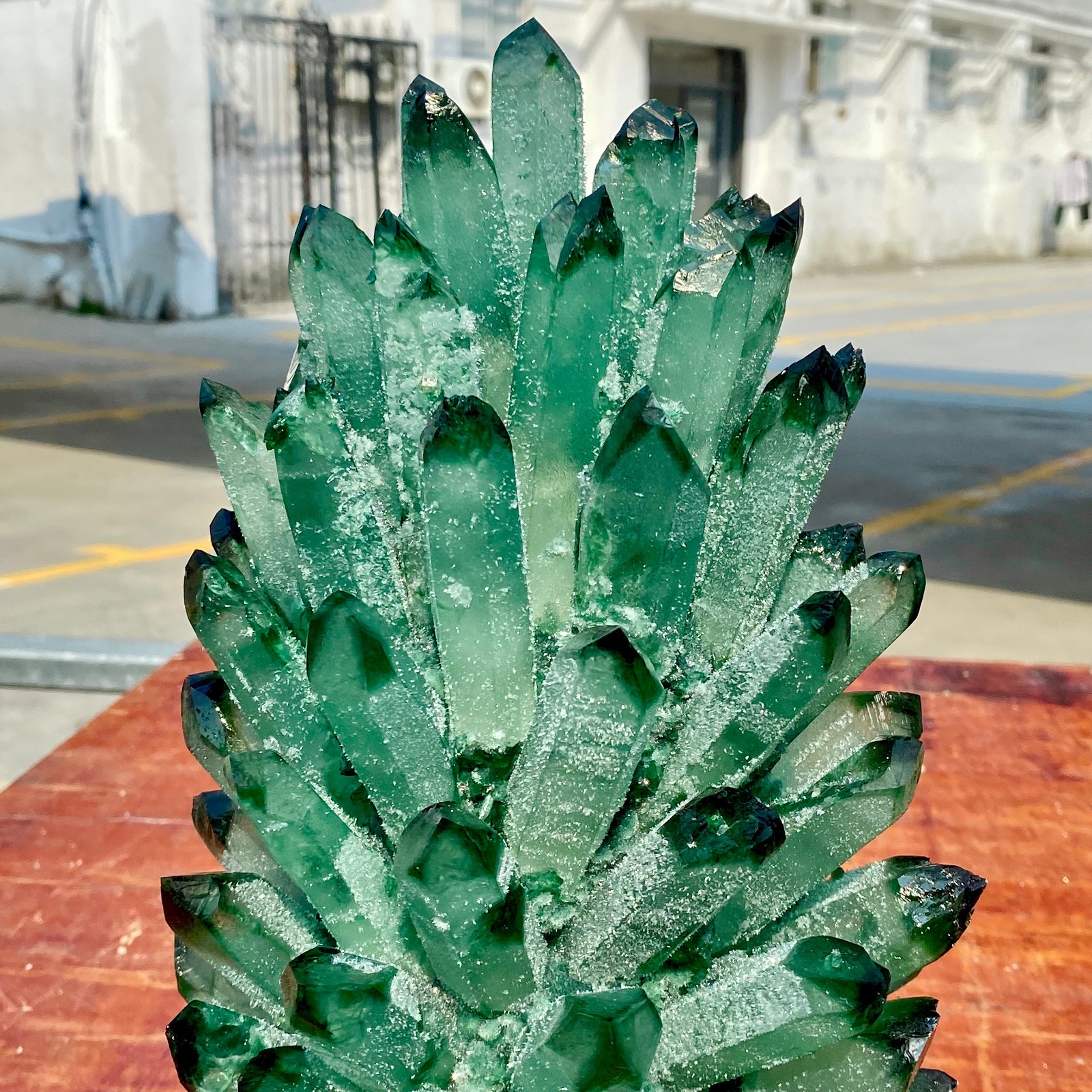 19.8LB Newly discovered green phantom quartz crystal cluster minerals