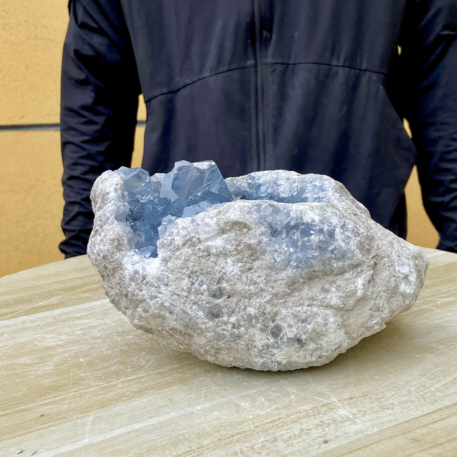 7.71LB Natural blue crystal cave quartz crystal cave mineral specimens